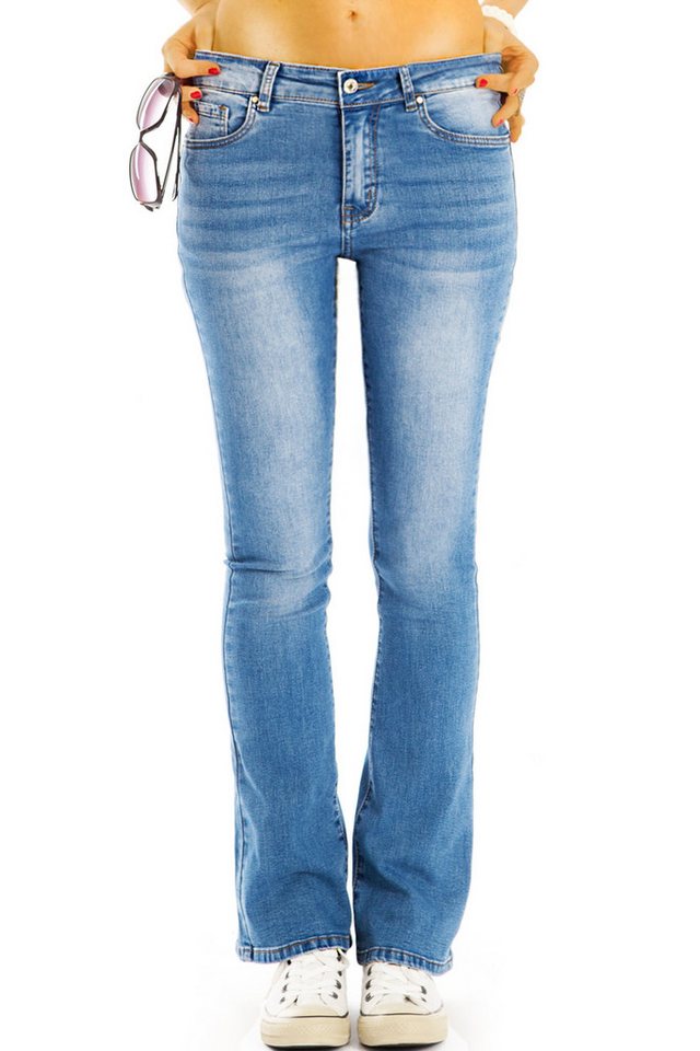 be styled Bootcut-Jeans Bootcut Jeans Hose Medium Waist Schlagjeans - Damen - j13L mit Stretch-Anteil