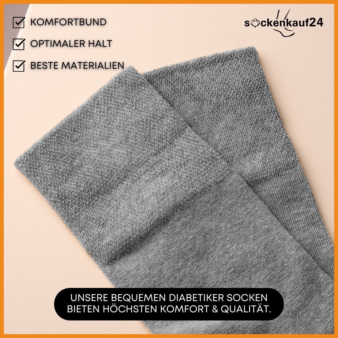 sockenkauf24 Diabetikersocken 97% Baumwolle ohne Gummibund & ohne Naht mit Komfortbund (12-Paar) Diabetiker Socken ohne Gummi für Damen & Herren – Bild 4 von 5