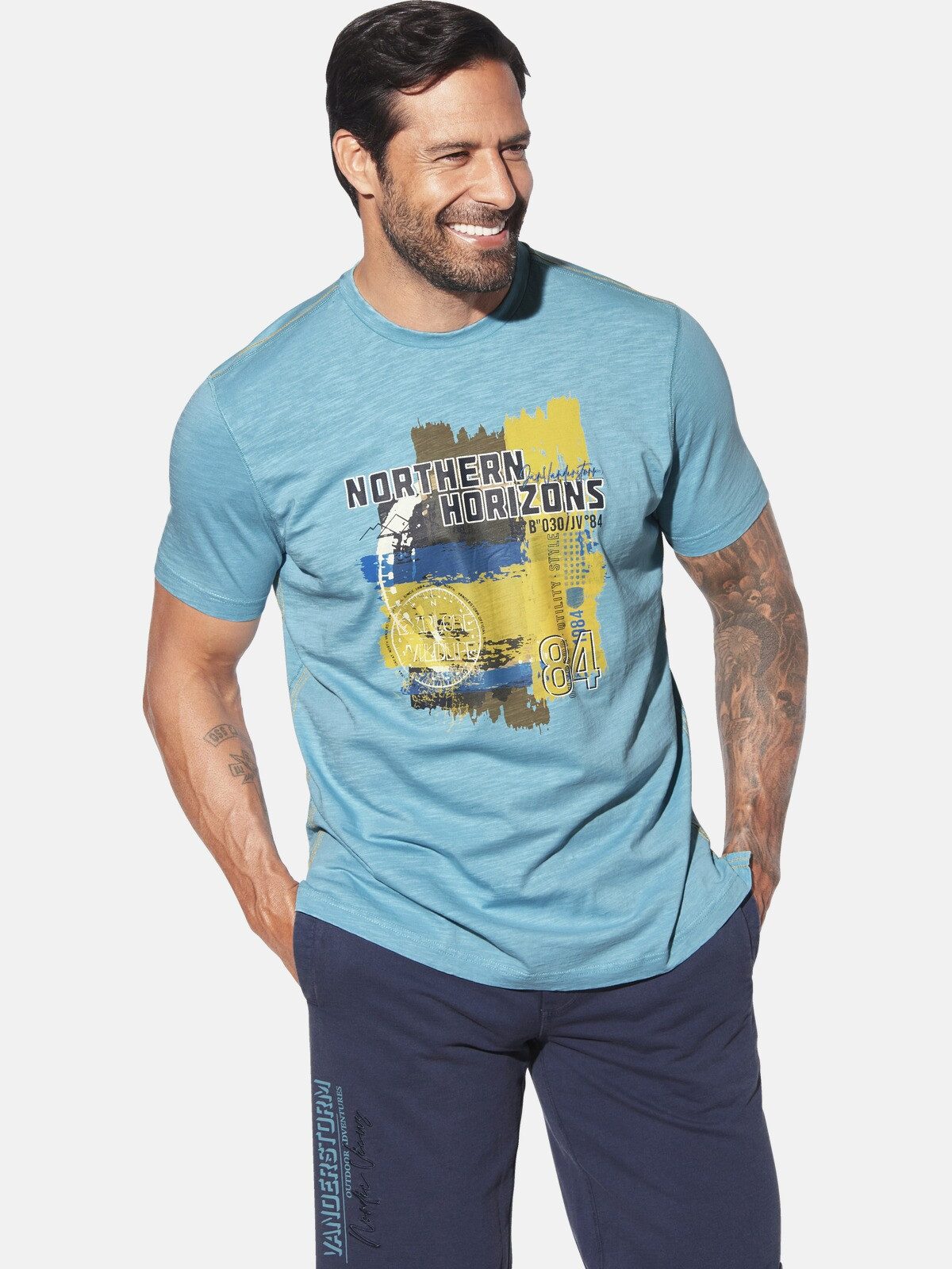 Jan Vanderstorm T-Shirt NORHEIM mit nordischen Aufdruck