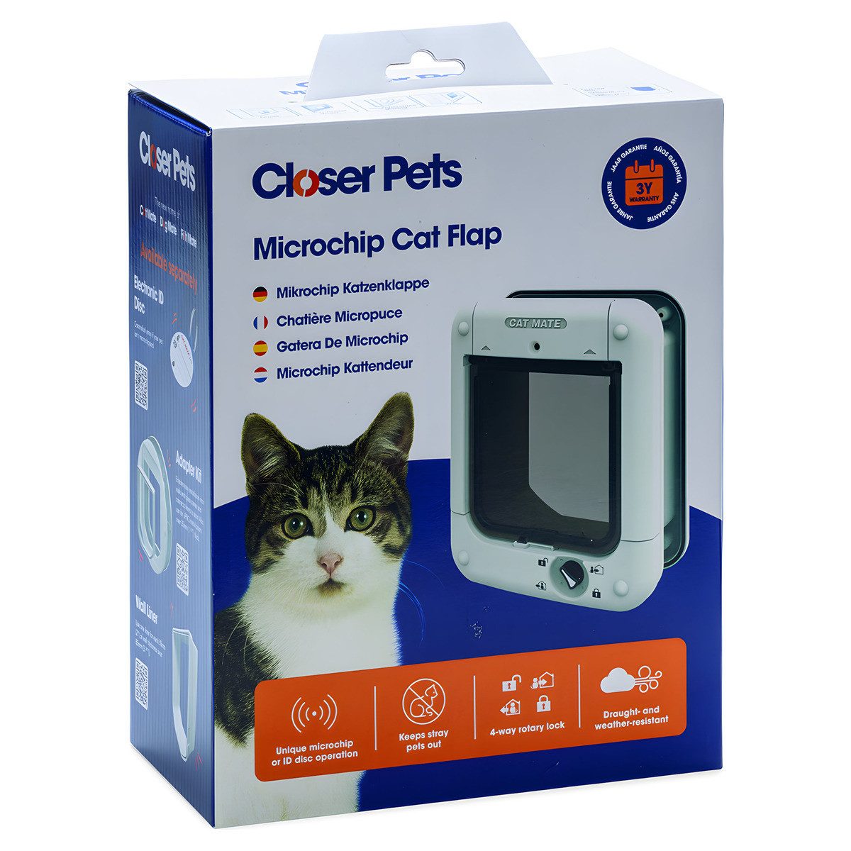 CAT MATE Katzenklappe Katzenklappe Mikrochip 360W weiß