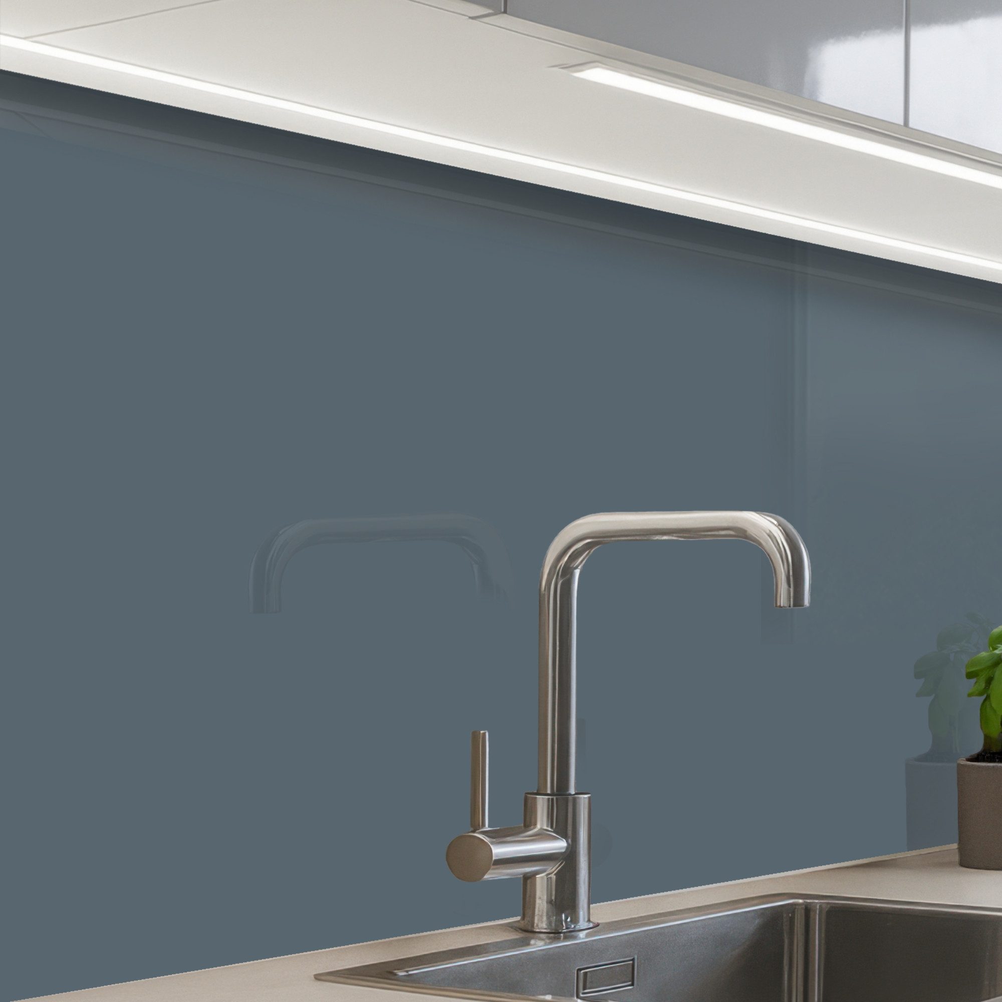 KitchenYeah Küchenrückwand selbstklebend (keine Folie) Farben - Blau - Innen, (1-tlg), Spritzschutz, Küche, Rückwand, Küchenwand, Küchenfront, 80x60 cm