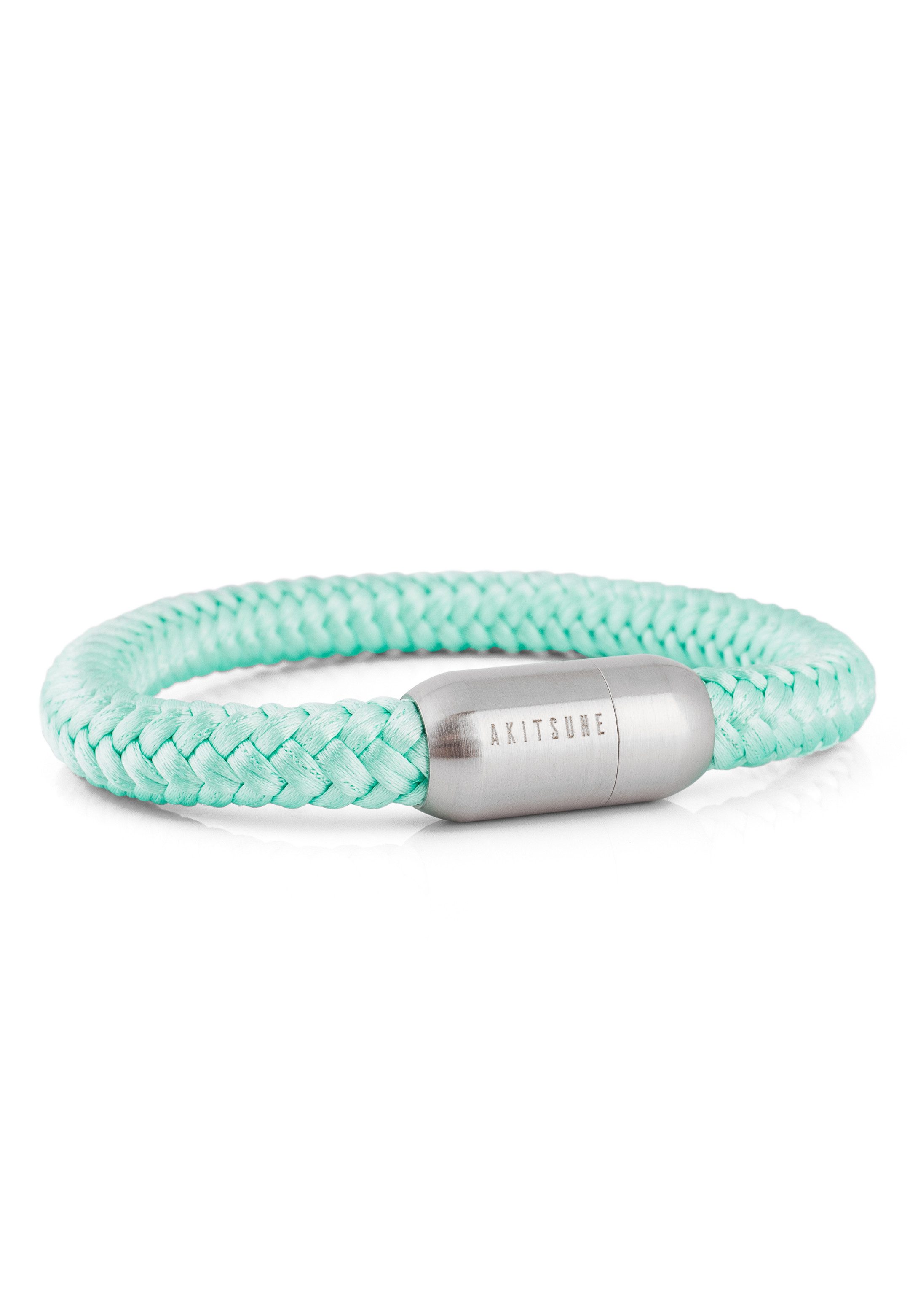 Akitsune Armband Portus Segeltau-Armband Silber-Mintgrün 23cm