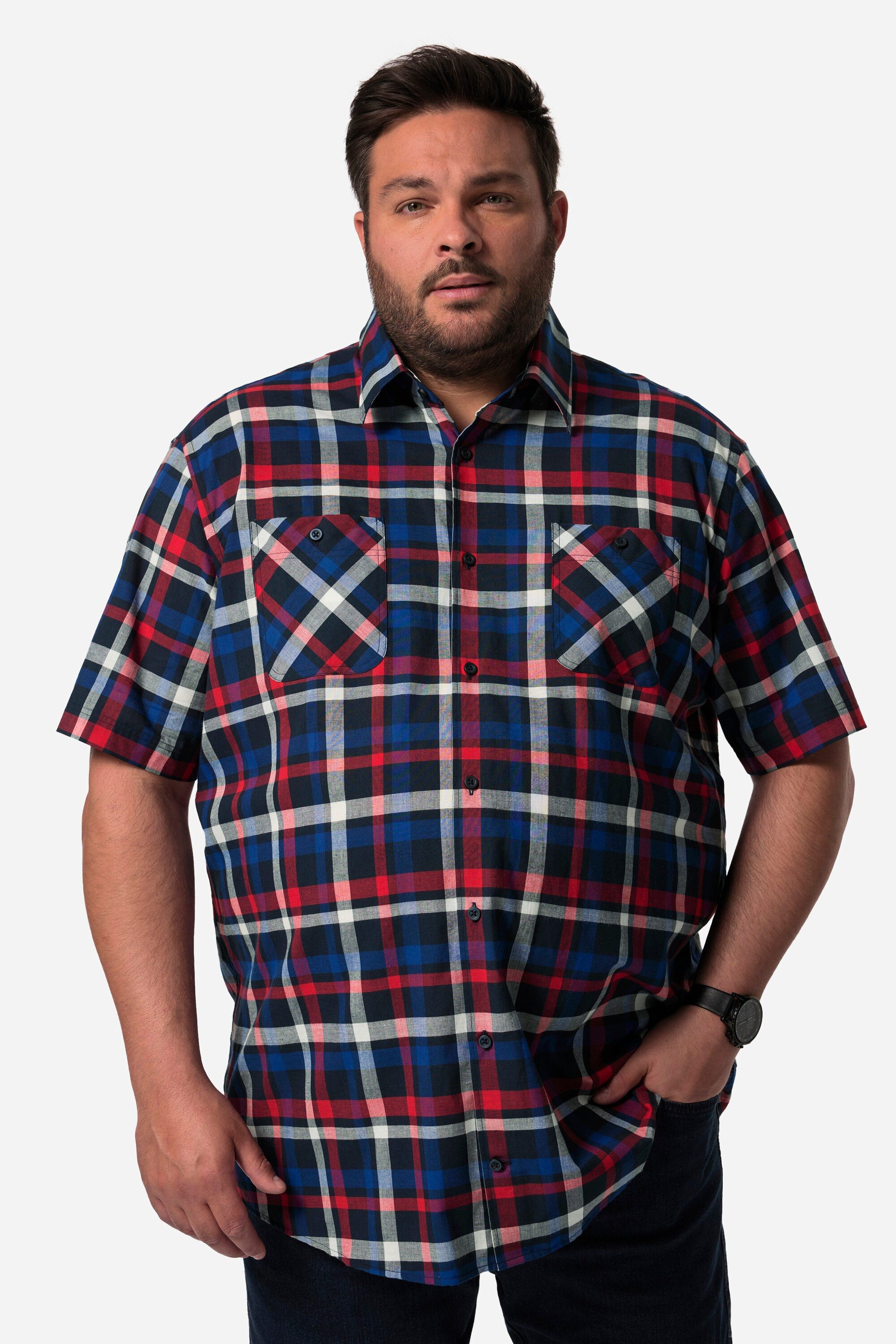 Kurzarmhemd Men+ Karohemd Halbarm Kentkragen Comfort Fit