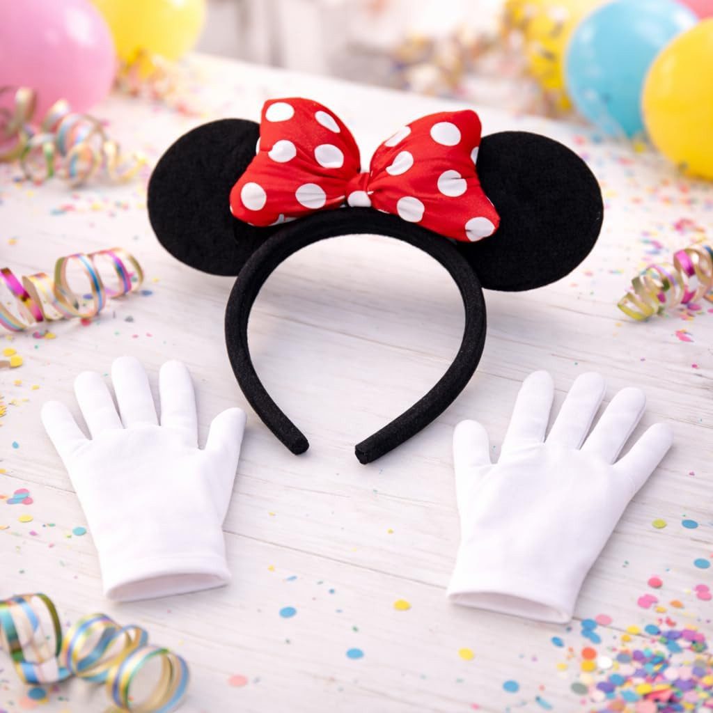 TK Gruppe Kostüm Minnie Mini Maus Ohren Kostüm Set 2 in 1 - Fasching & Karneval