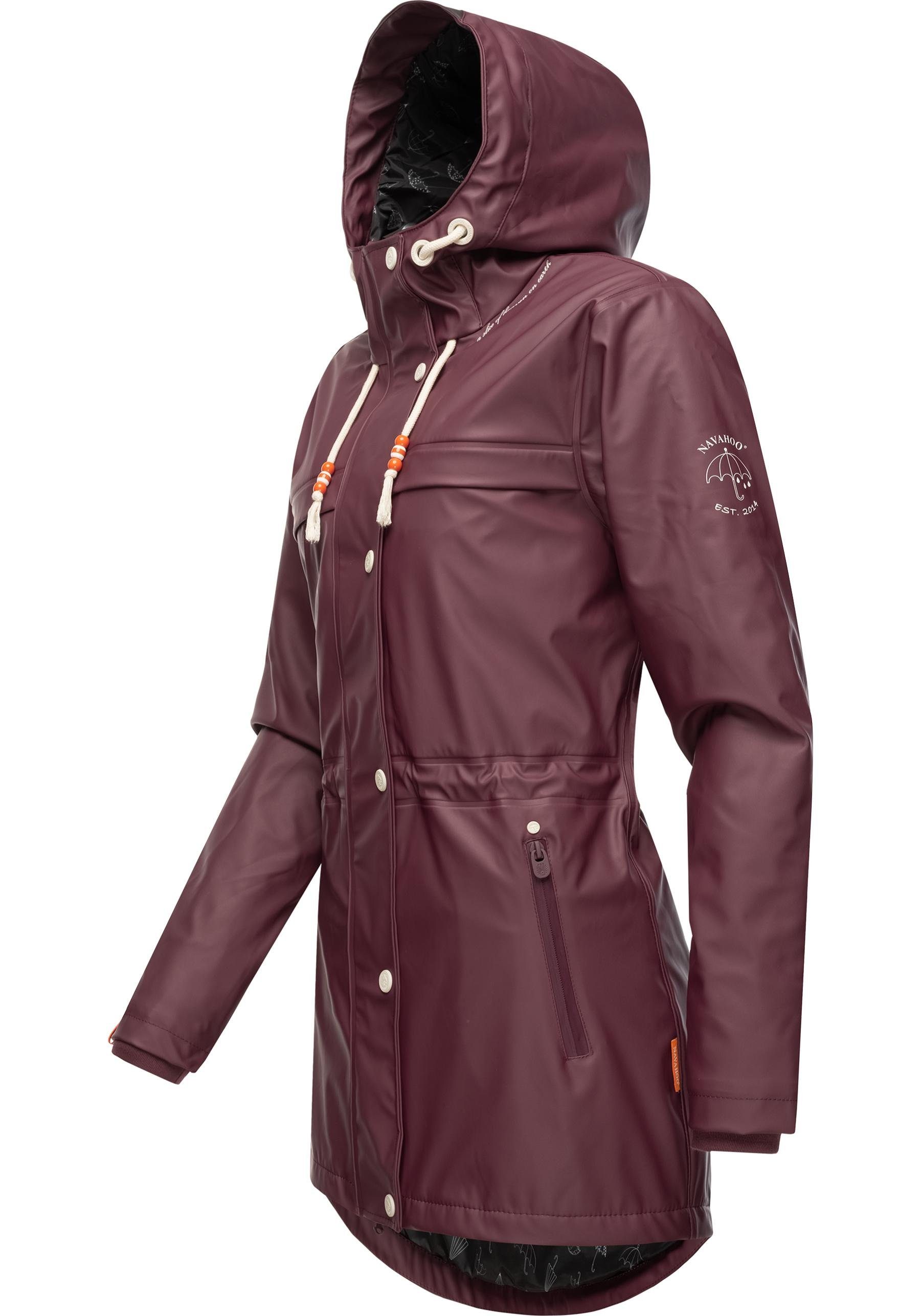 modischer Rainy Navahoo Outdoor Regenmantel weinrot Damen Forest Regenparka