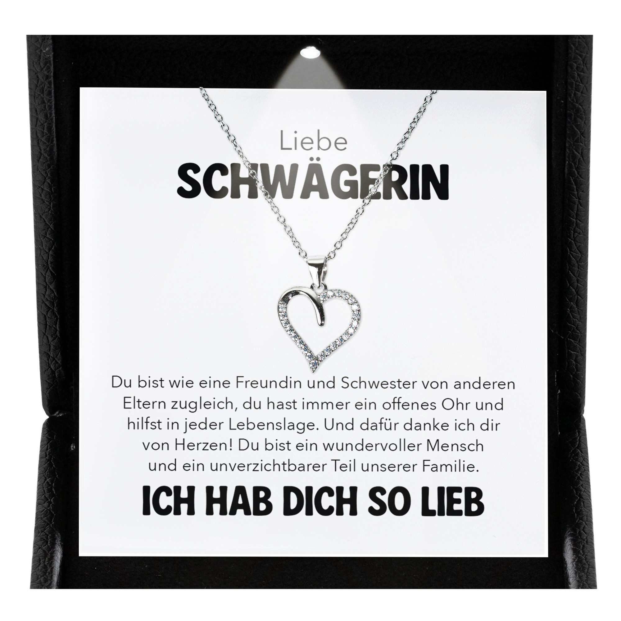 Schmuckset Liebe Schwägerin Geschenk Frauen Hochzeit Schmuck Herz Halskette Damen