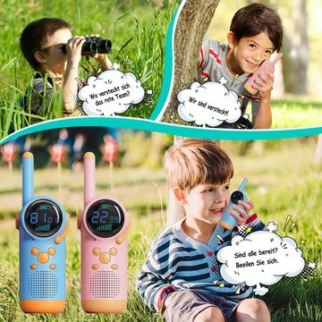 Kind Ja Walkie Talkie Kinder-Walkie-Talkie 2pcs, Spielzeug, Walkie-Talkie mit Taschenlampe, geeignet für Familie Outdoor-Dschungel-Abenteuer, Camping