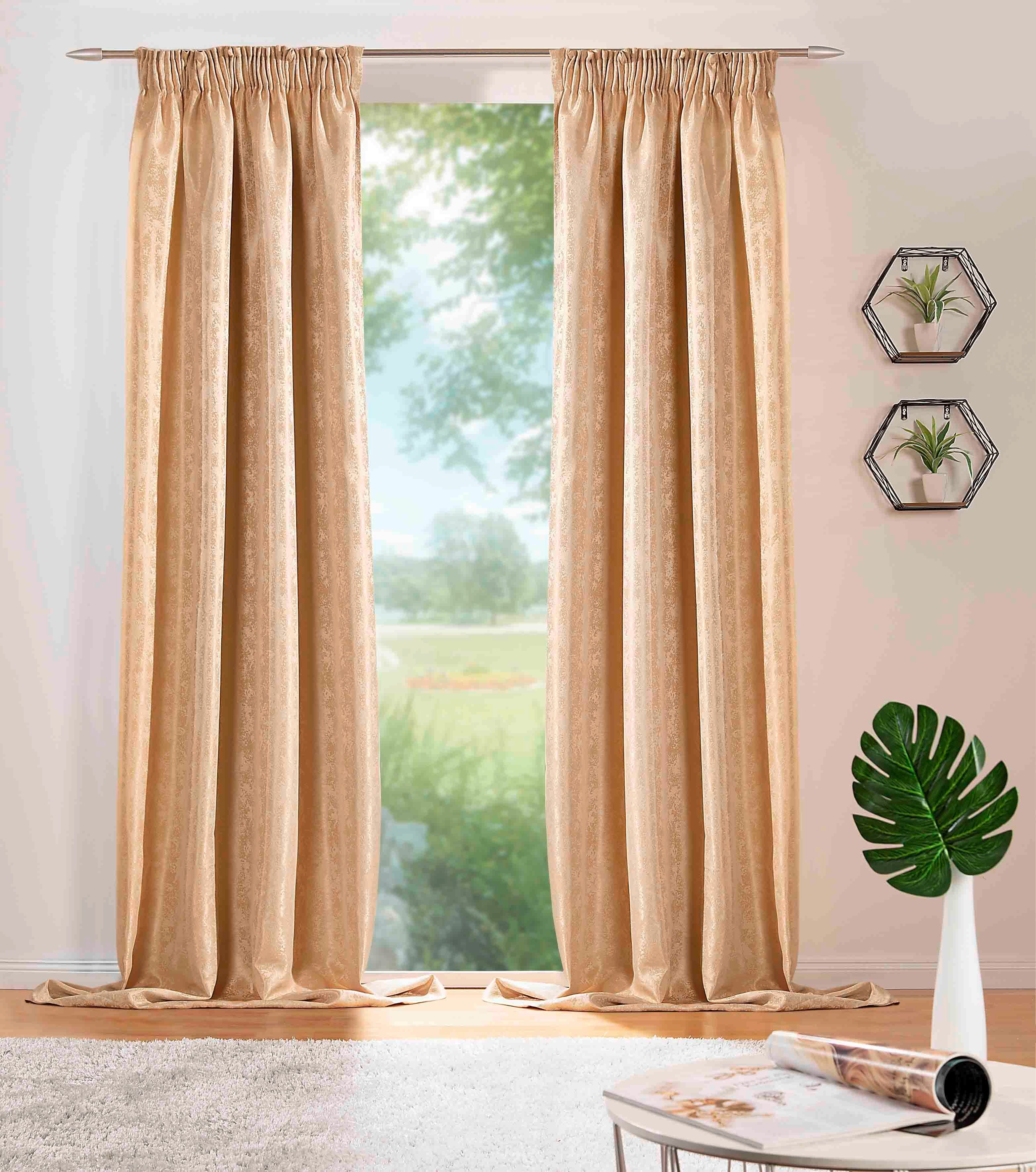 DecoHome24 Gardine Brillant Meliert (2 St), Kräuselband, blickdicht, Polyester, Blickdicht