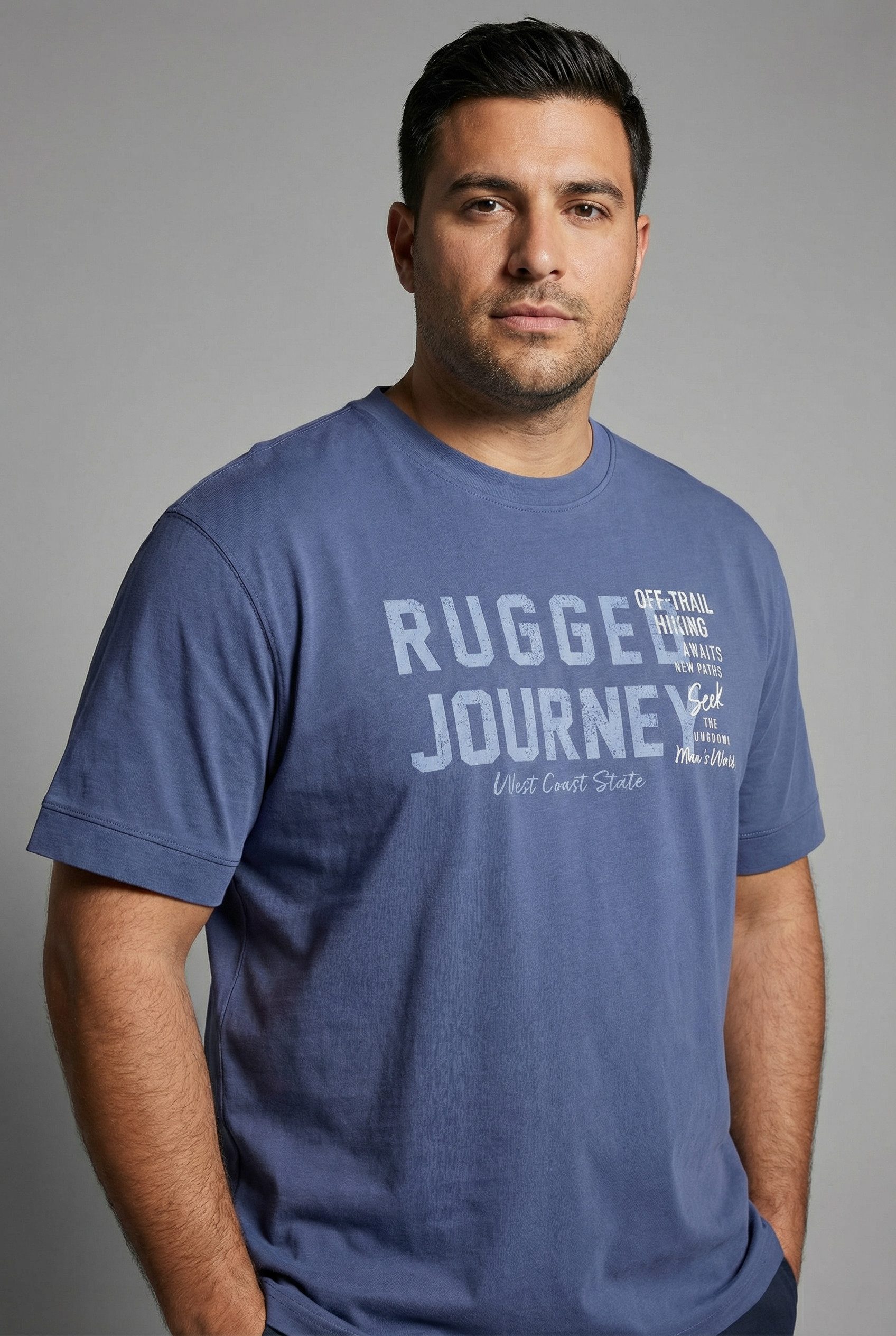 Man's World Plus Rundhalsshirt auch in Grosse Größen bis Gr. 7XL Ärmel-Fit Regular Fit, Kurzarm, mit Print, bedruckt, aus Single Jersey