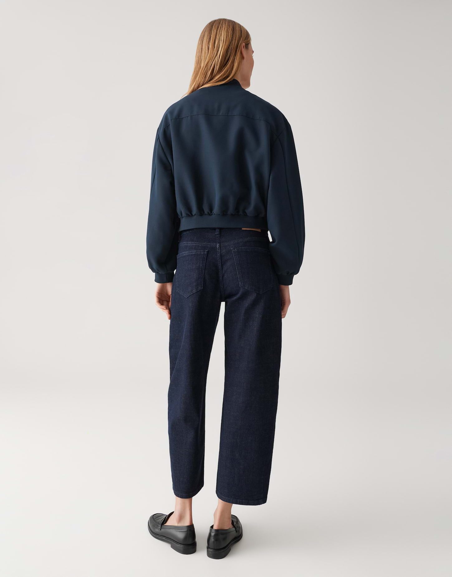 OPUS Jackenblazer JALEA ICONIC aus Viskose Mix Blousonkragen, schräge Paspeltaschen, Zwei-Wege-Reißverschluss