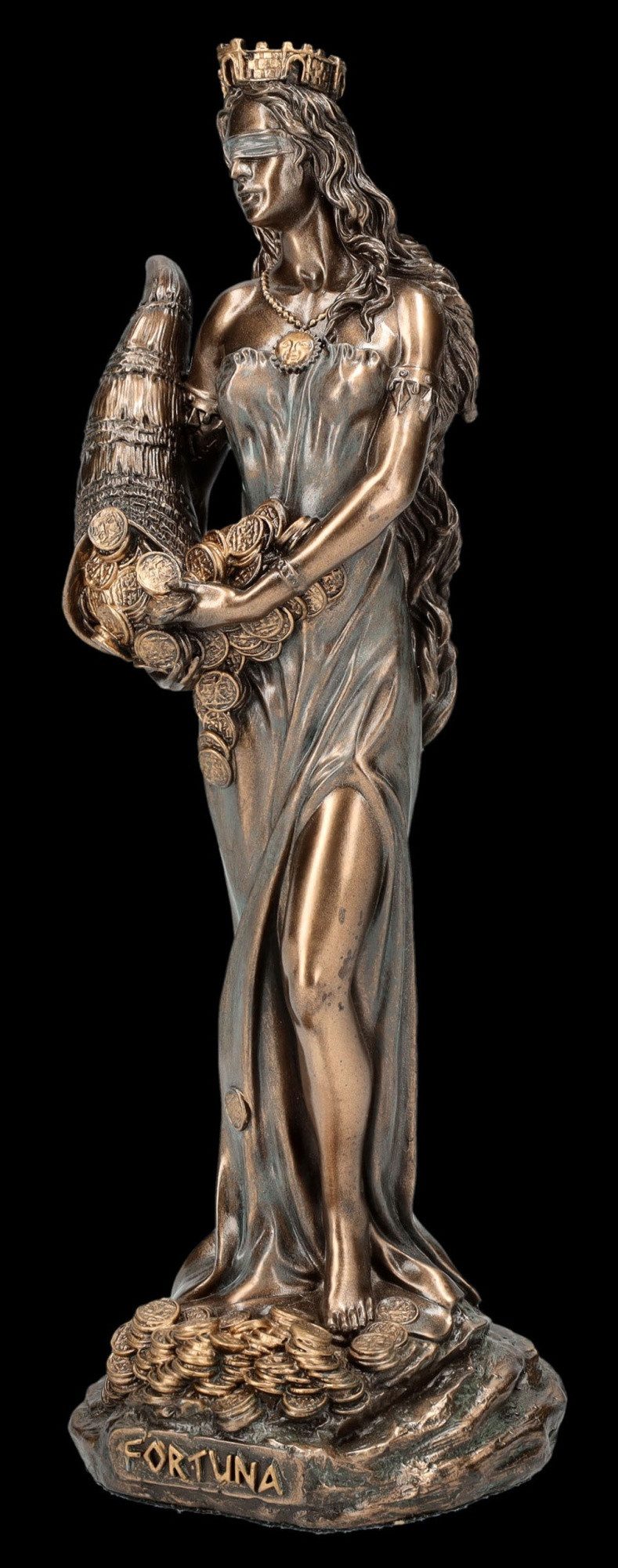 Figuren Shop GmbH Dekofigur Fortuna Figur - Römische Göttin - Veronese - Schicksalsgöttin Horn