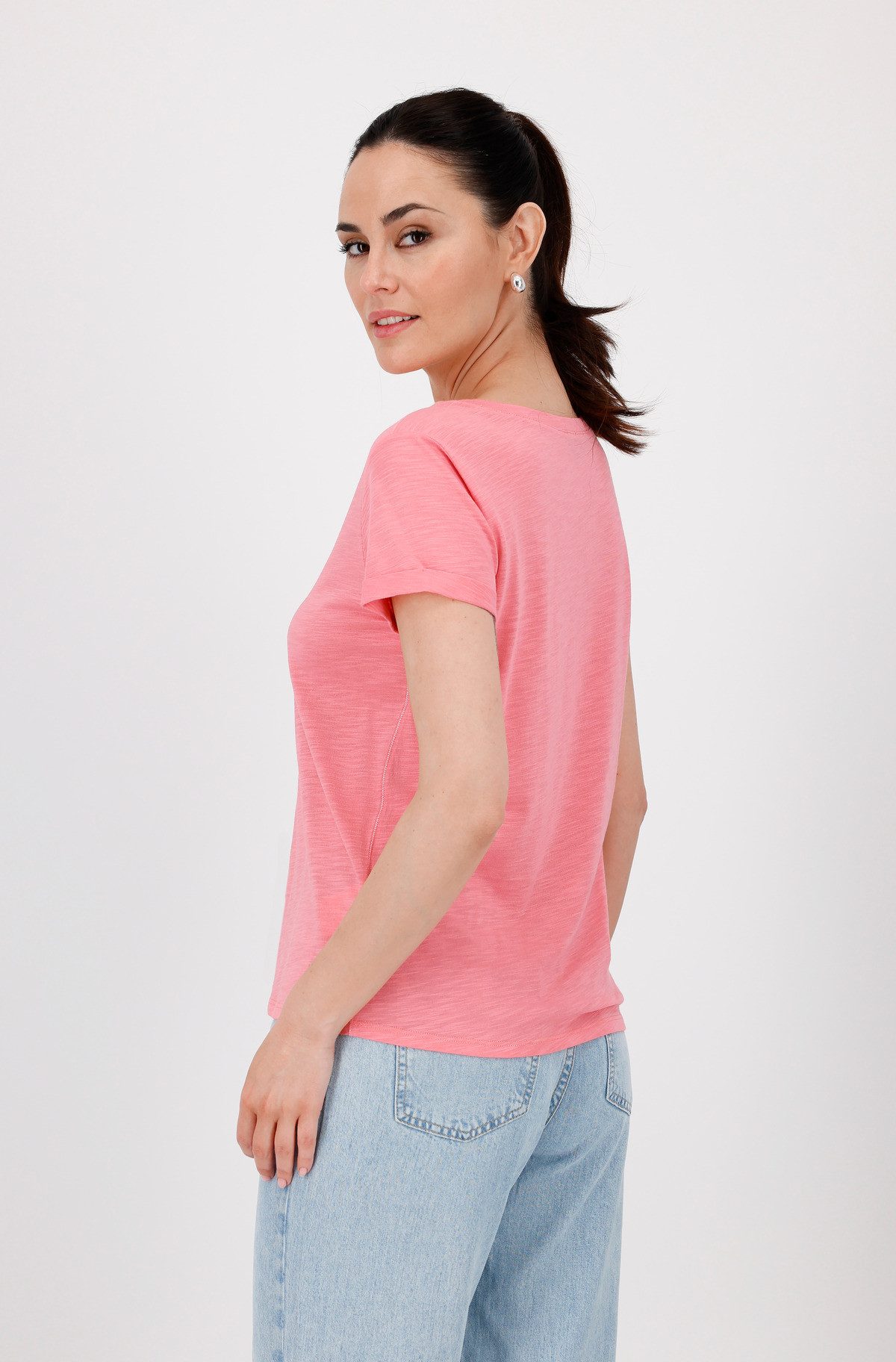 Monari Rundhalsshirt mit Folienglanzdruck günstig online kaufen