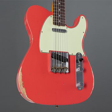 Fender E-Gitarre, '64 Telecaster Aged Fiesta Red - Electric Guitar, '64 Telecaster Relic Aged Fiesta Red #CZ574835 - E-Gitarre