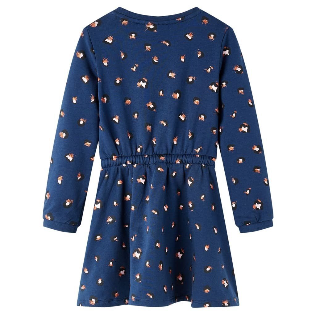 A-Linien-Kleid Langen 92 Ärmeln vidaXL mit Marineblau Kinderkleid
