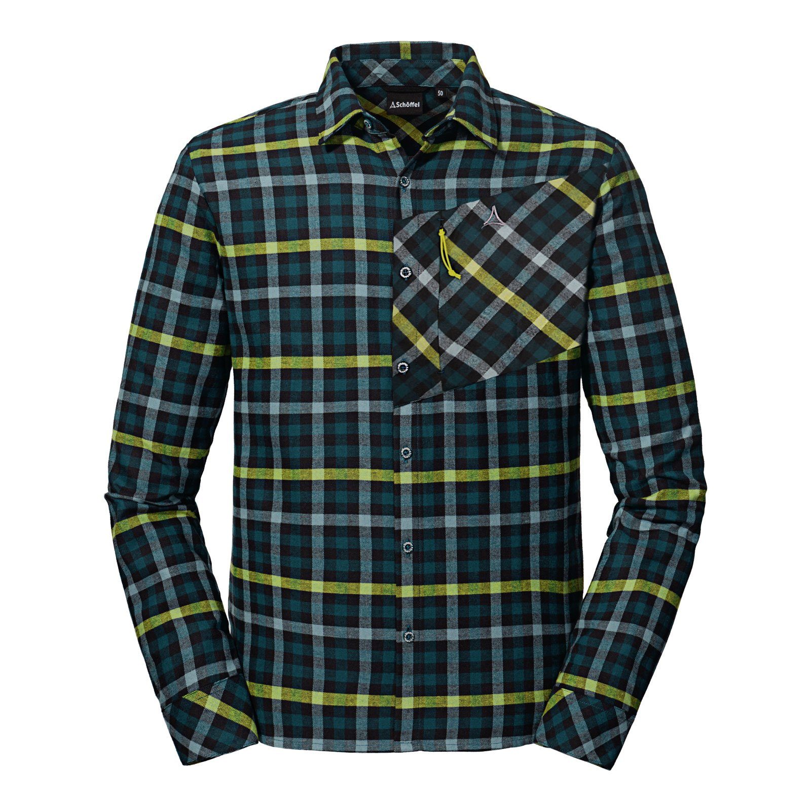 Schöffel Outdoorhemd Almkogel mit gesticktem Markenlogo auf der Brust