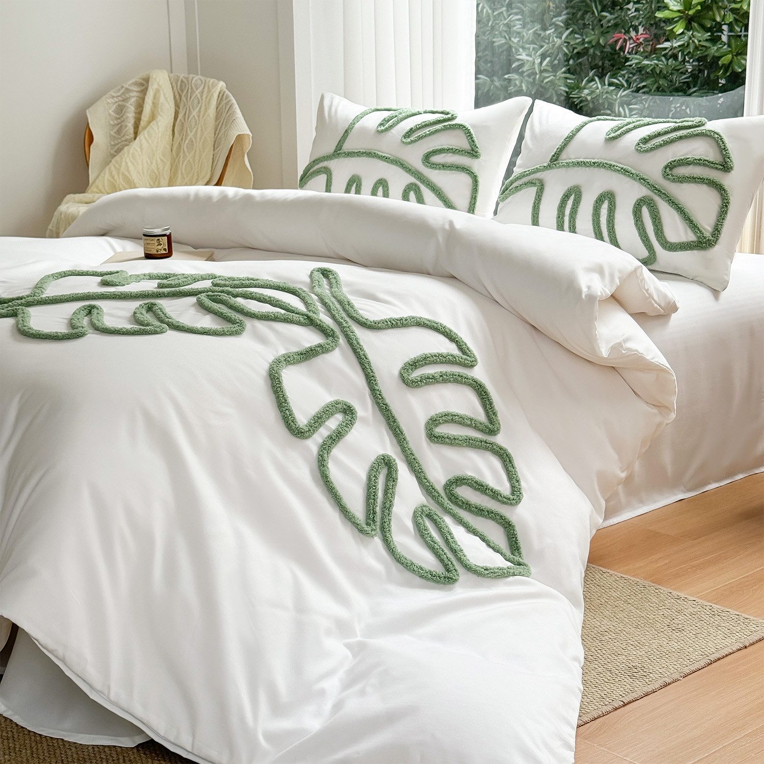ibettertec Bettwäsche Getuftetes Bettbezug 135X200cm,200x200cm Stickerei günstig online kaufen