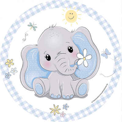 Kiids Pappteller Pappteller Baby Elefant blau, 23 cm