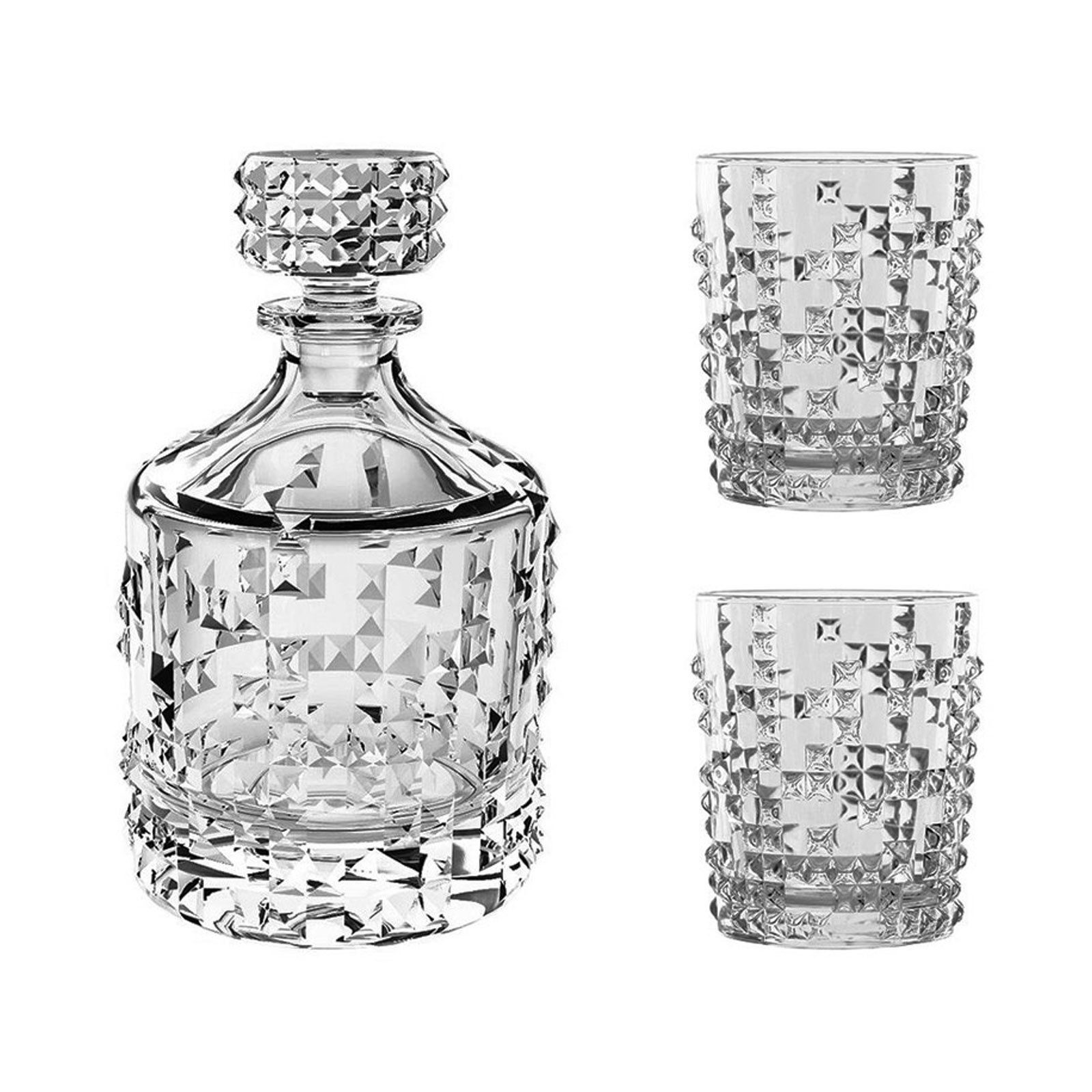 Nachtmann Glas Punk Whiskyset, 3-tlg., Kristallglas