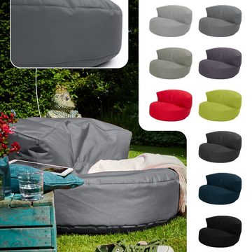 Green Bean Sitzsack Outdoor & Indoor Sofa mit EPS Perlen Füllung (mit Rückenlehne, wasserabweisender & abwaschbarer Bezug), Couch Sitzmöglichkeit Gartenliege mit Rückenlehne