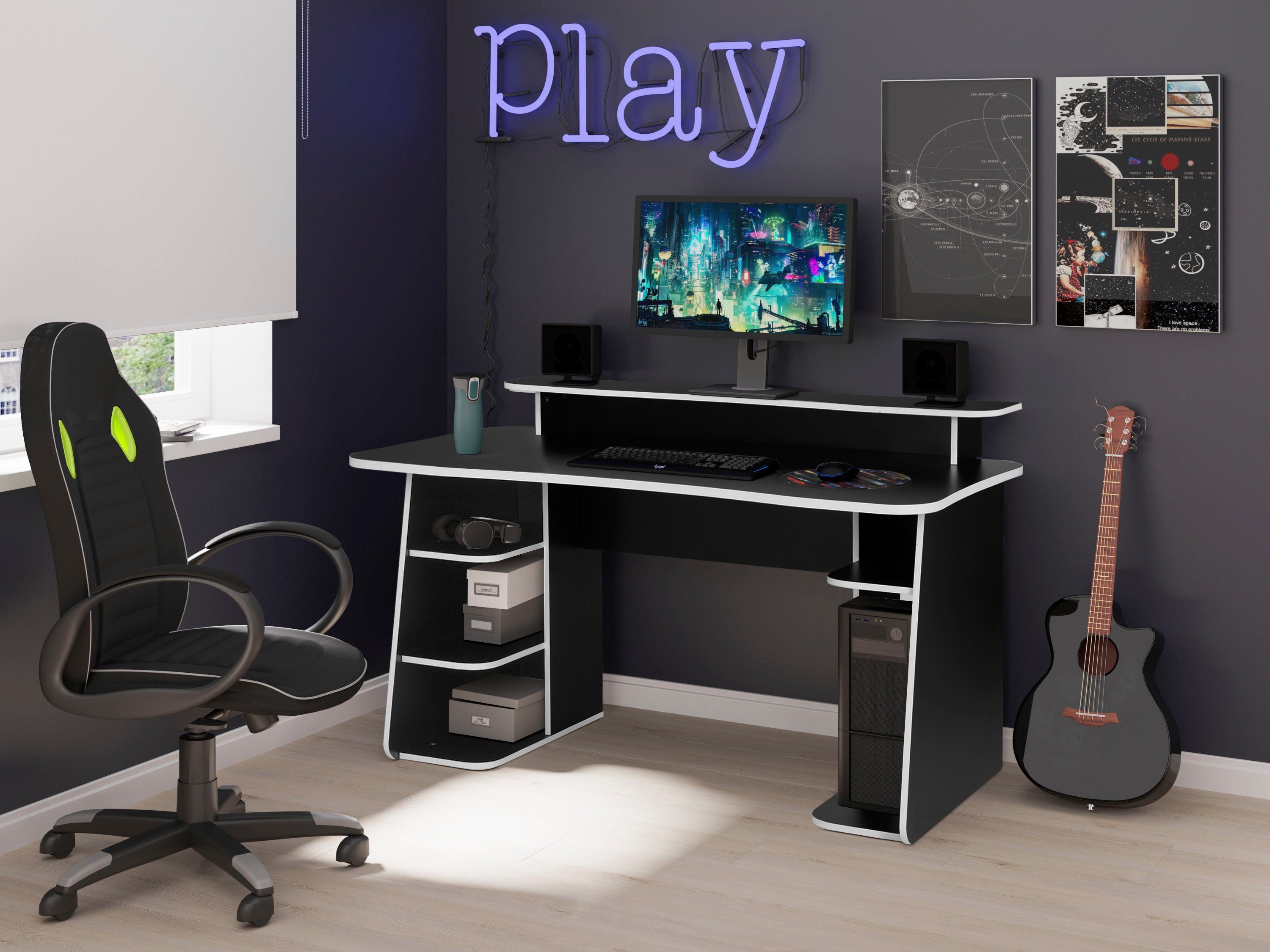 INOSIGN Gamingtisch GAME, Computertisch, Schreibtisch, Towerfach, Monitorau günstig online kaufen