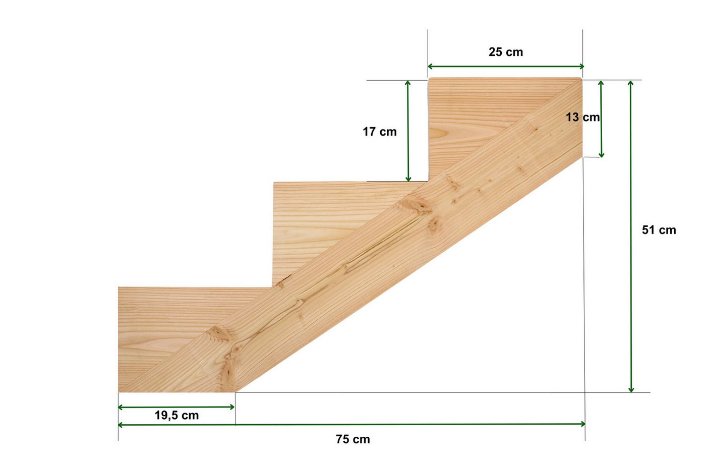 Thumbnail - Gartenwelt Riegelsberger Treppenstufe Treppenwange aus Lärchenholz für Stufen Massivholz 1 Stück