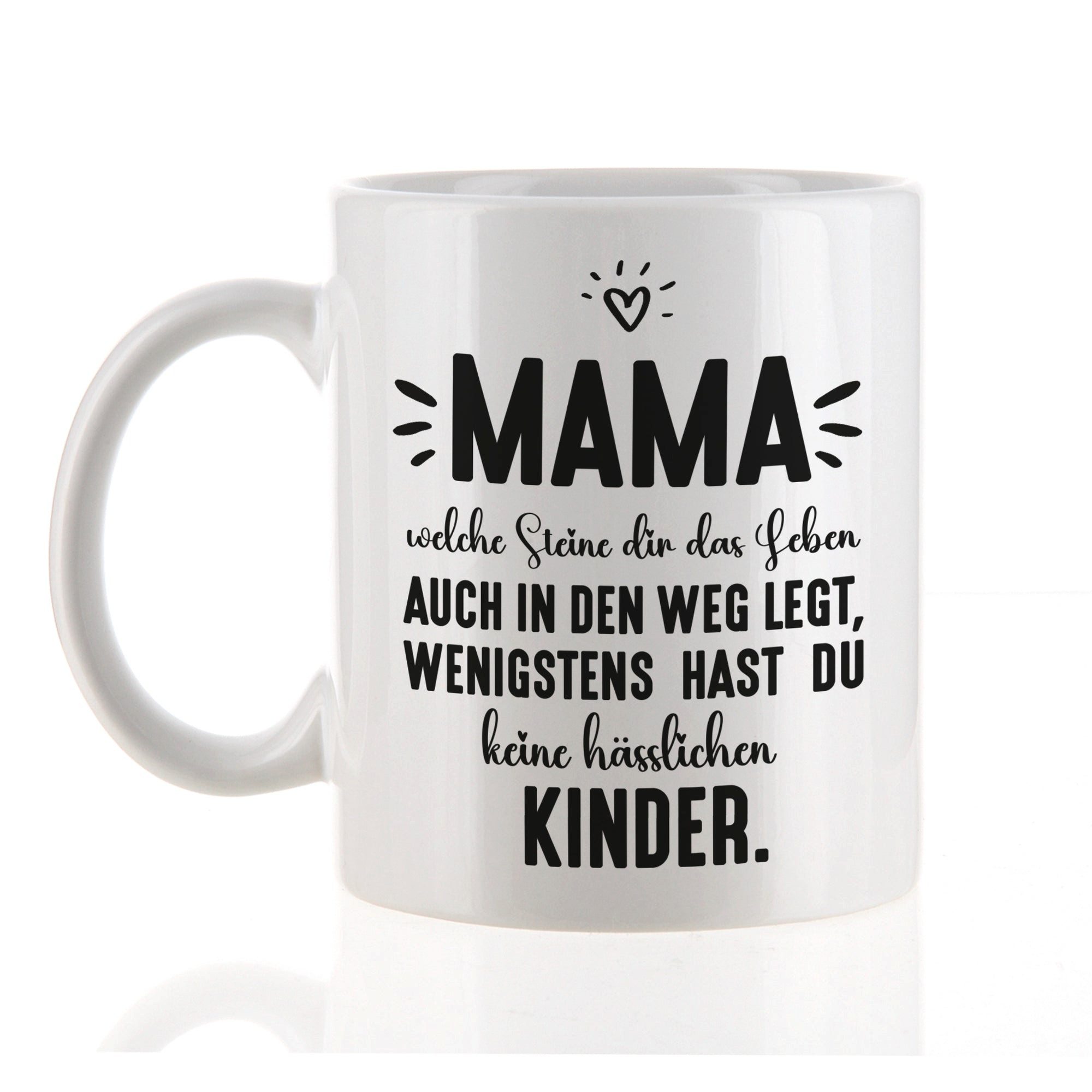 Herz & Heim Tasse "MAMA" als lustiges Geschenk für Mama - Spruchtasse zum Muttertag, Keramik, mit Aufdruck