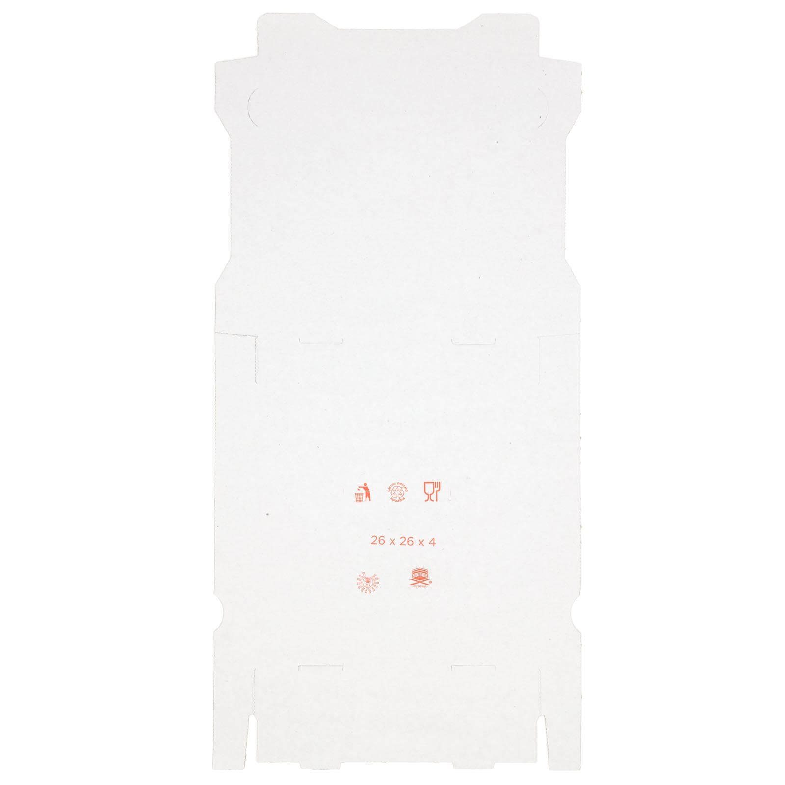 KK Verpackungen Karton, 100 Pizzakartons 260 x 260 x 40 mm Lebensmittelverpackung Weiß