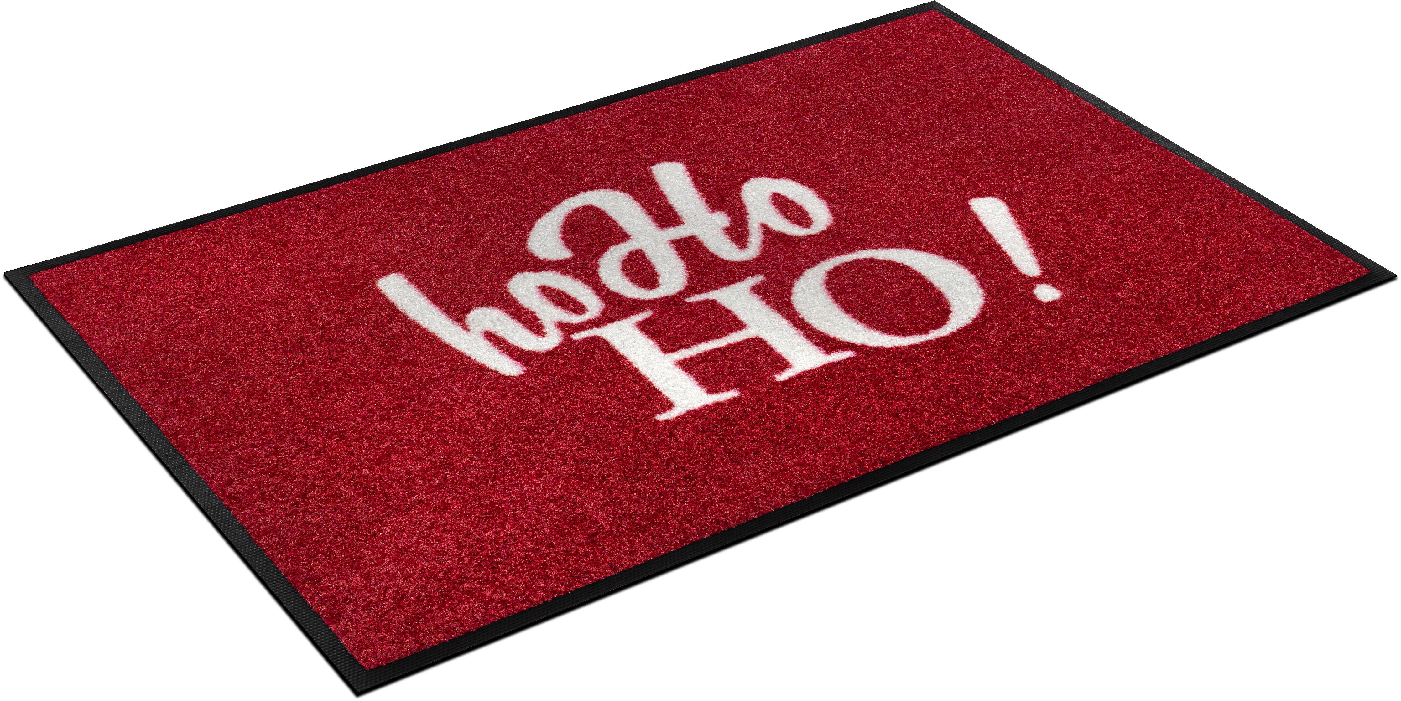 Fußmatte ho Ho HO!, wash+dry by Kleen-Tex, rechteckig, Höhe: 7 mm, Schmutzfangmatte, mit Spruch, rutschhemmend, waschbar