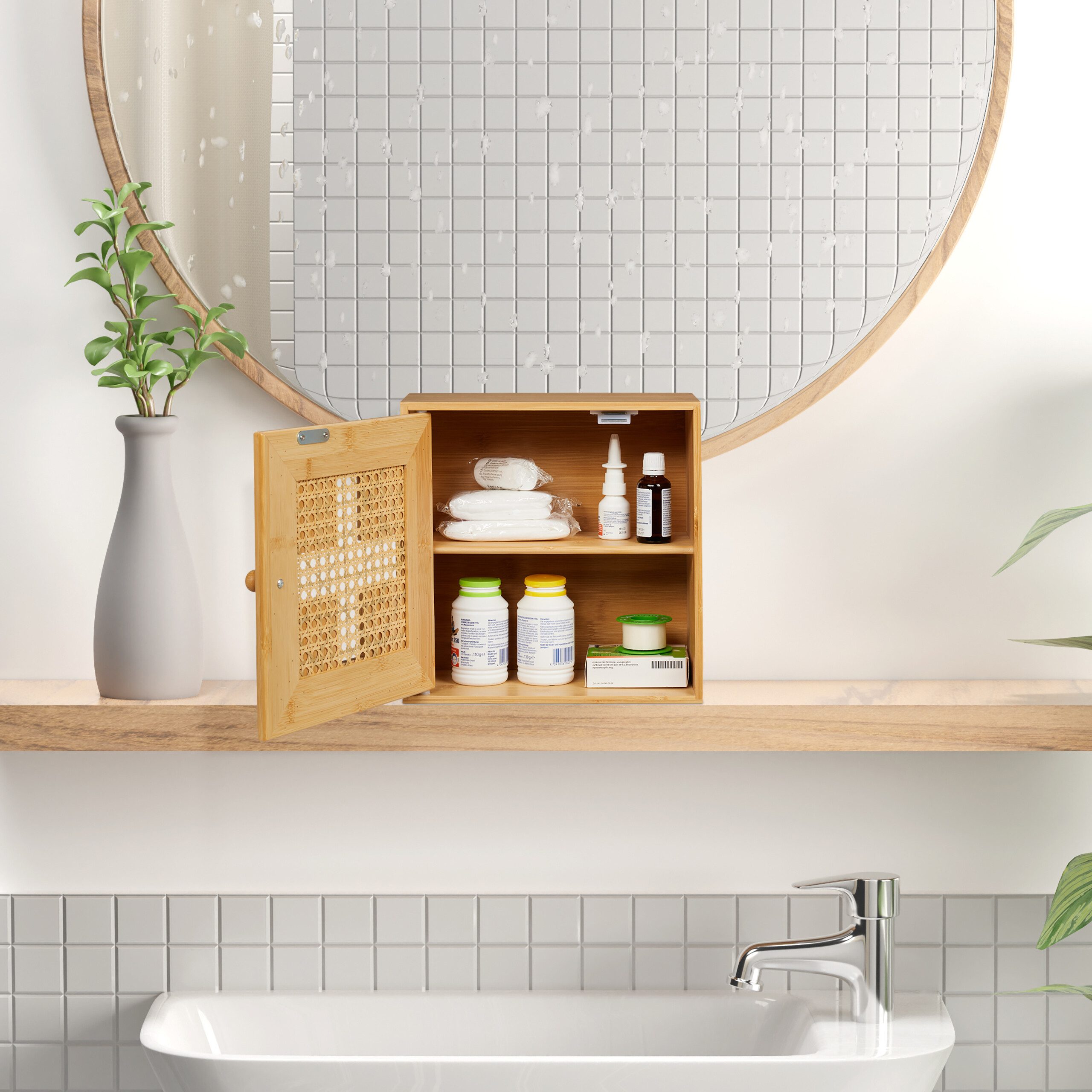 relaxdays Medizinschrank aus Bambus