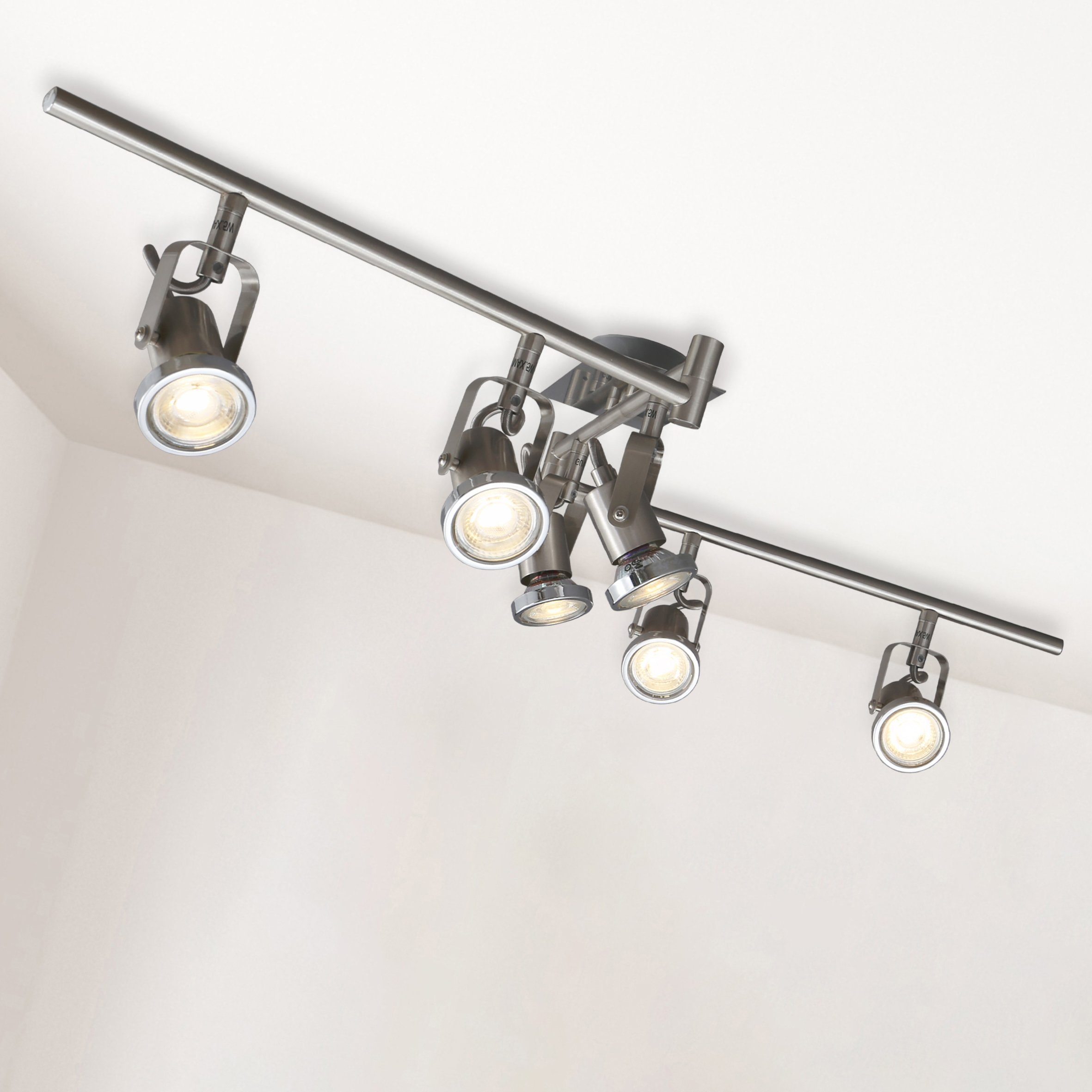 Deckenlampe LED Decken-Leuchte Strahler 6-flammig Wohnzimmer 6er Spot schwenkbar 
