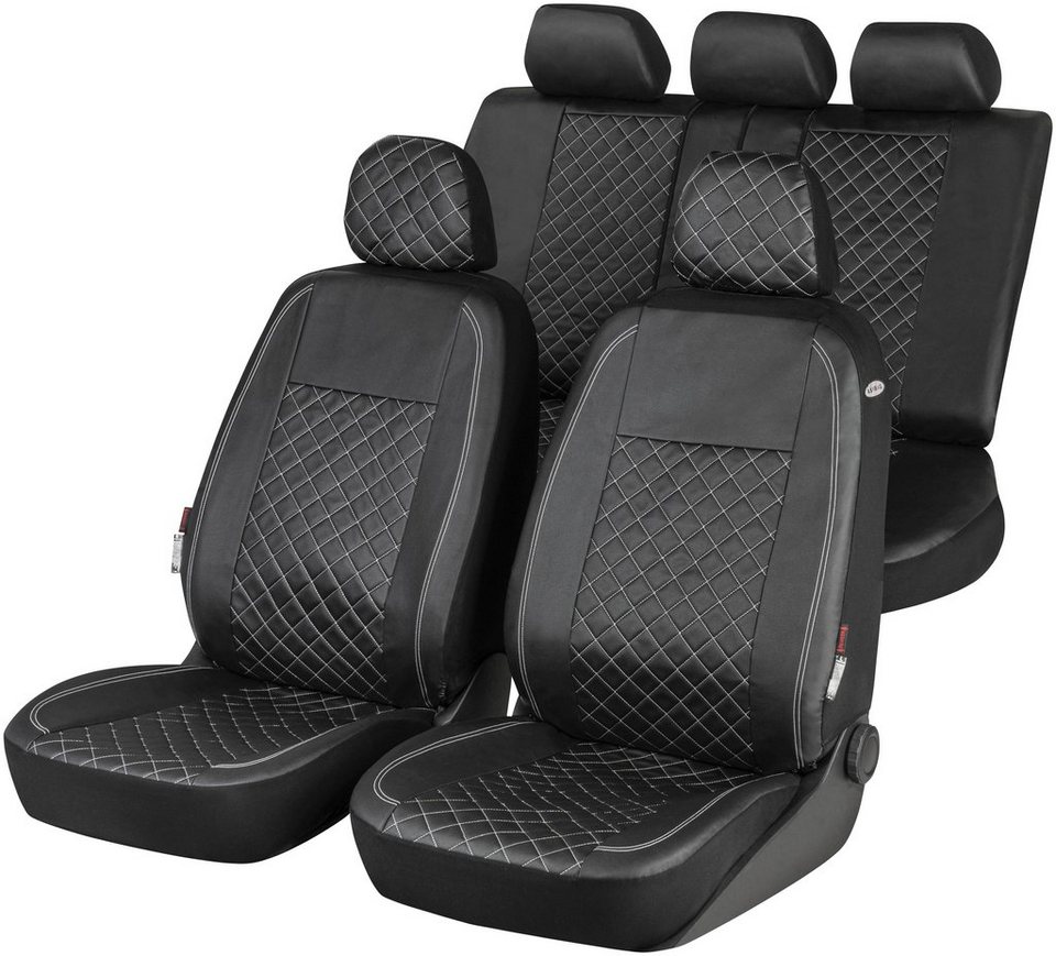 WALSER Autositzbezug Nappa, 2-tlg., Sitzteil aus Polyvinylchlorid und  Seiten/Rückenteil aus Polyester