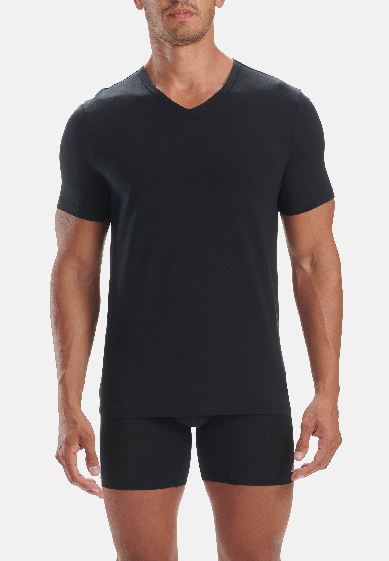 (6PK) Poloshirt T-Shirt adidas Black Performance V-Neck