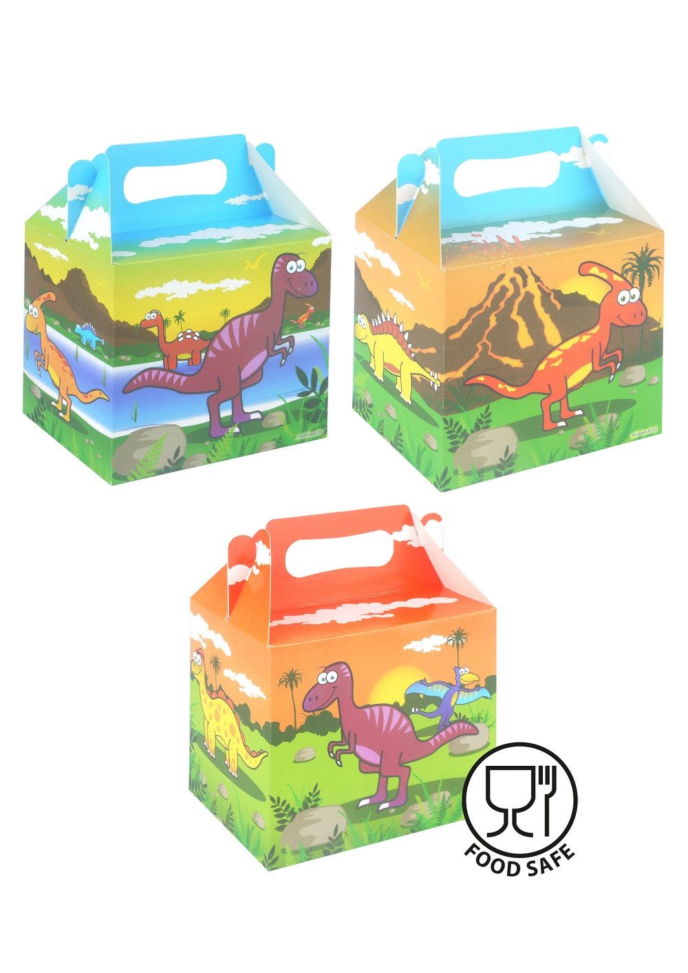 Henbrandt Geschenkbox Kindergeburtstag, Dinosaurier, Partytüten, Kinder, Party, Piraten (1 St), Geburtstag,Tragegriffverpackung, Mitgebsel, Geschenkverpackung