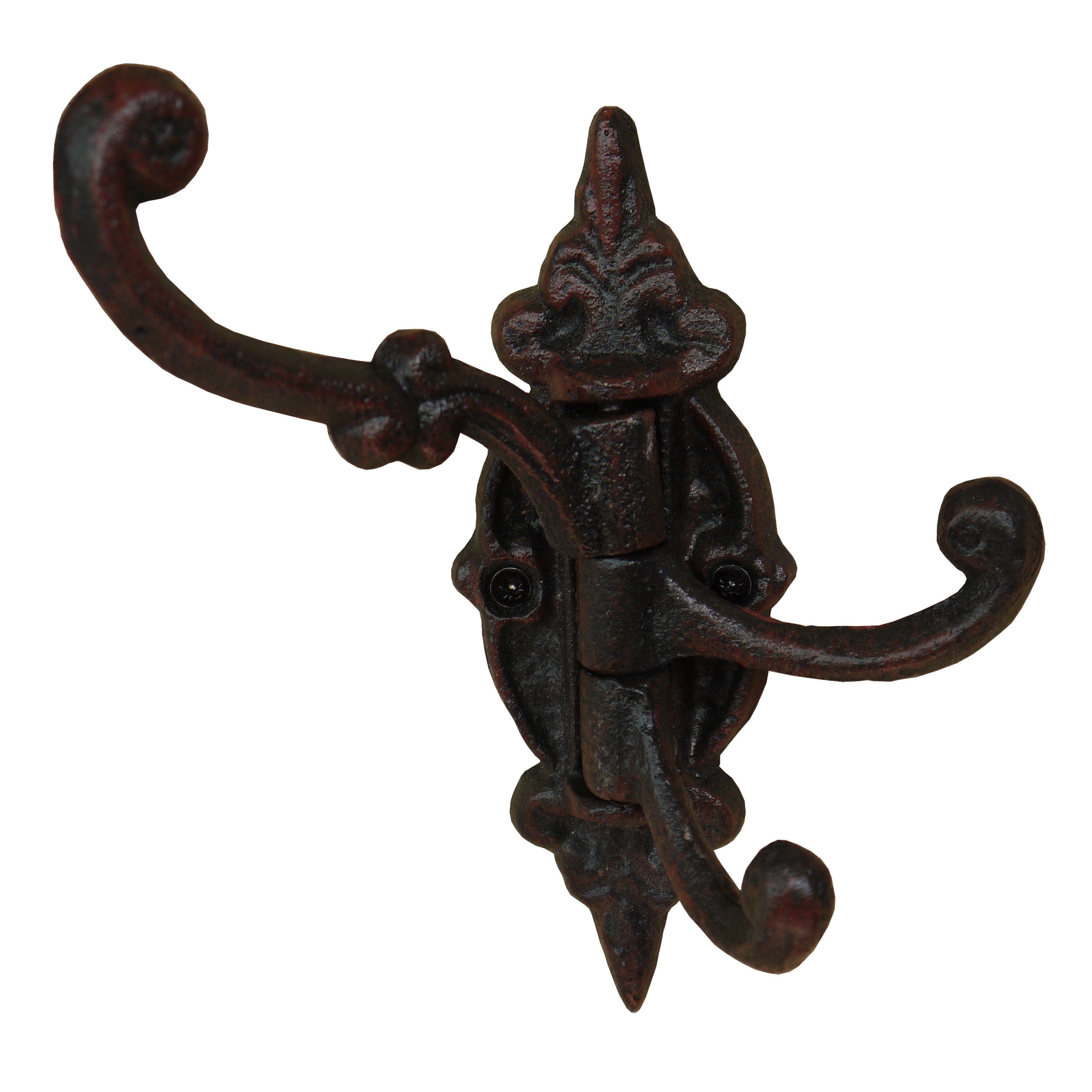 Dekowunder Wandhaken Haken Garderobe Handtuchhaken Wandhaken Guss drehbar schwarz-braun, (1 x Garderobenhaken)
