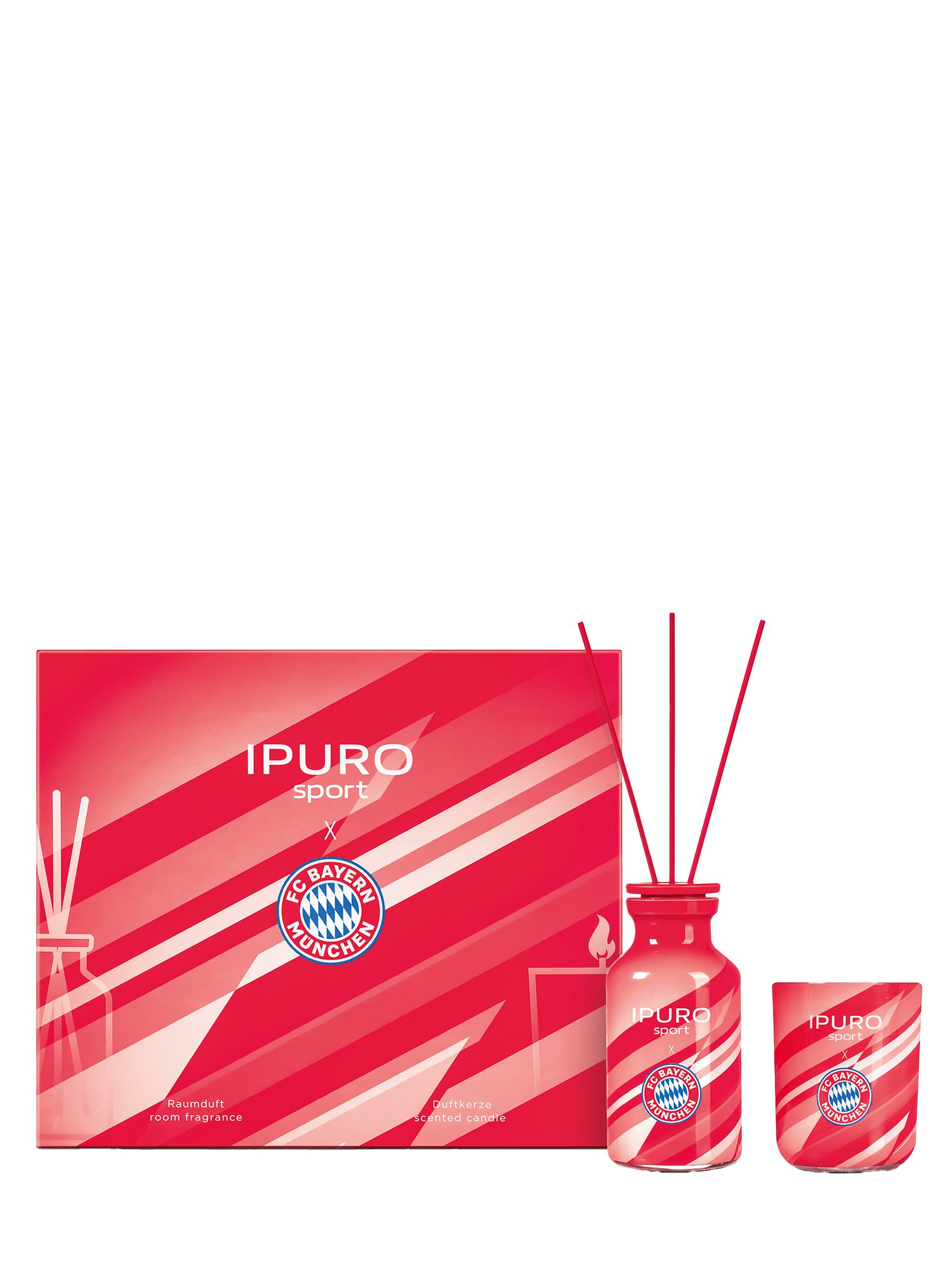 IPURO Duftkerze FC Bayern München I Duftkerze & Raumduft Set I Rot