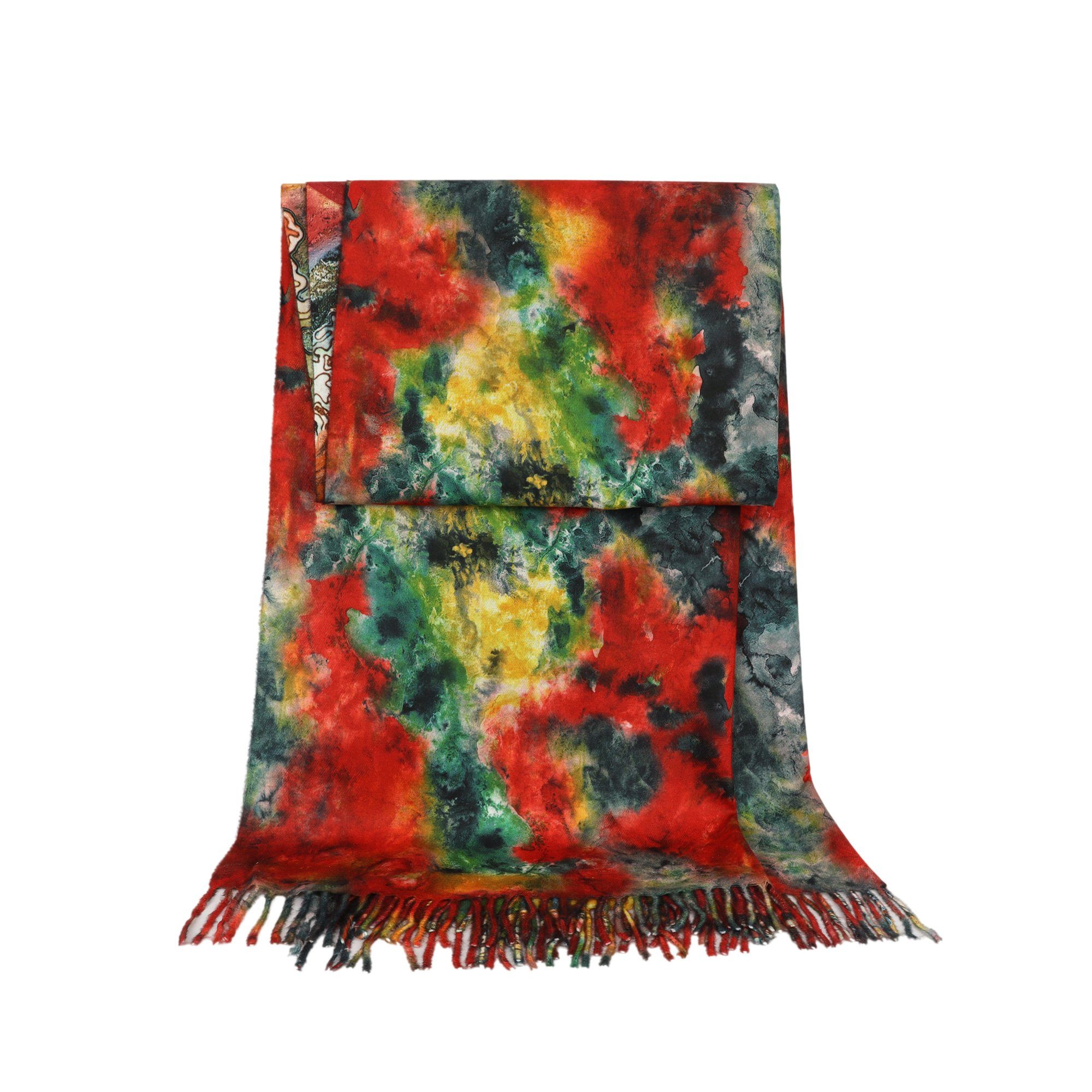 ZEBRO Modeschal Schal, mit Fransen / Tuch / Blumenmuster / Modetuch günstig online kaufen