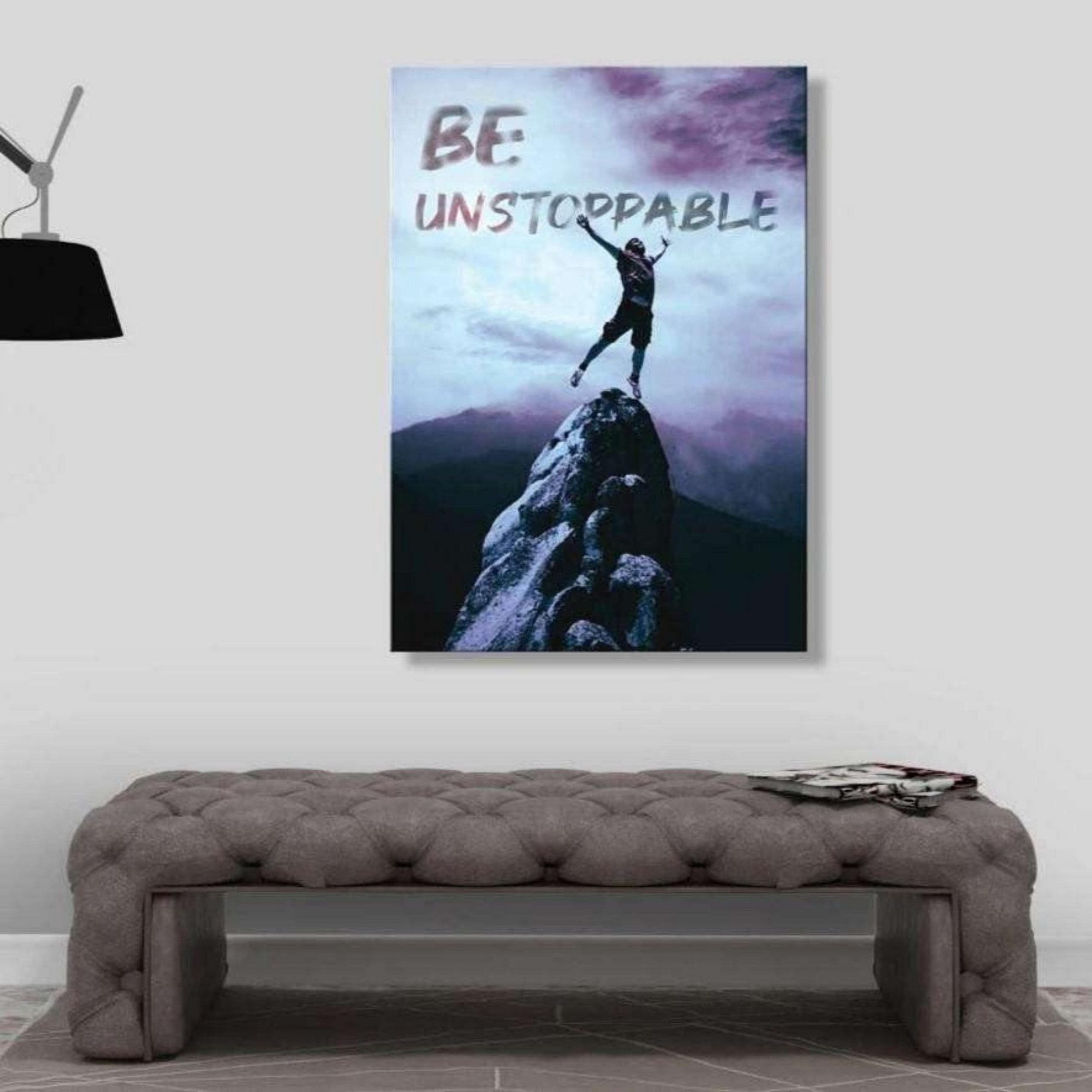 "Be Unstoppable", Hustling verfügbar 7 als in Leinwandbild unterschiedlichen XXL-Leinwandbild Motivationsbild Sharks Größen