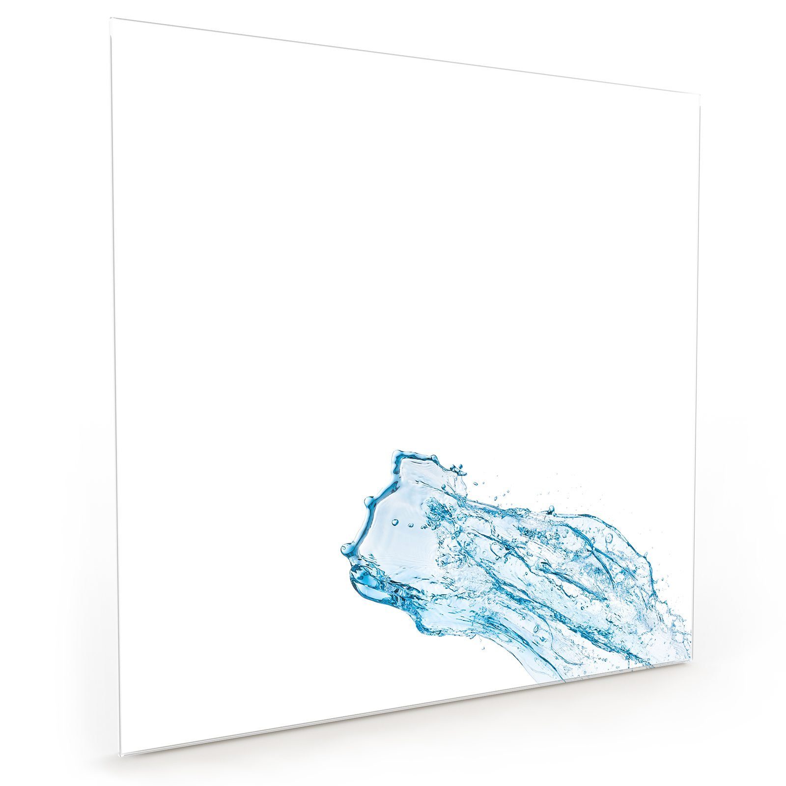 Primedeco Küchenrückwand Küchenrückwand Spritzschutz Glas mit Motiv Blaue Wassersplash