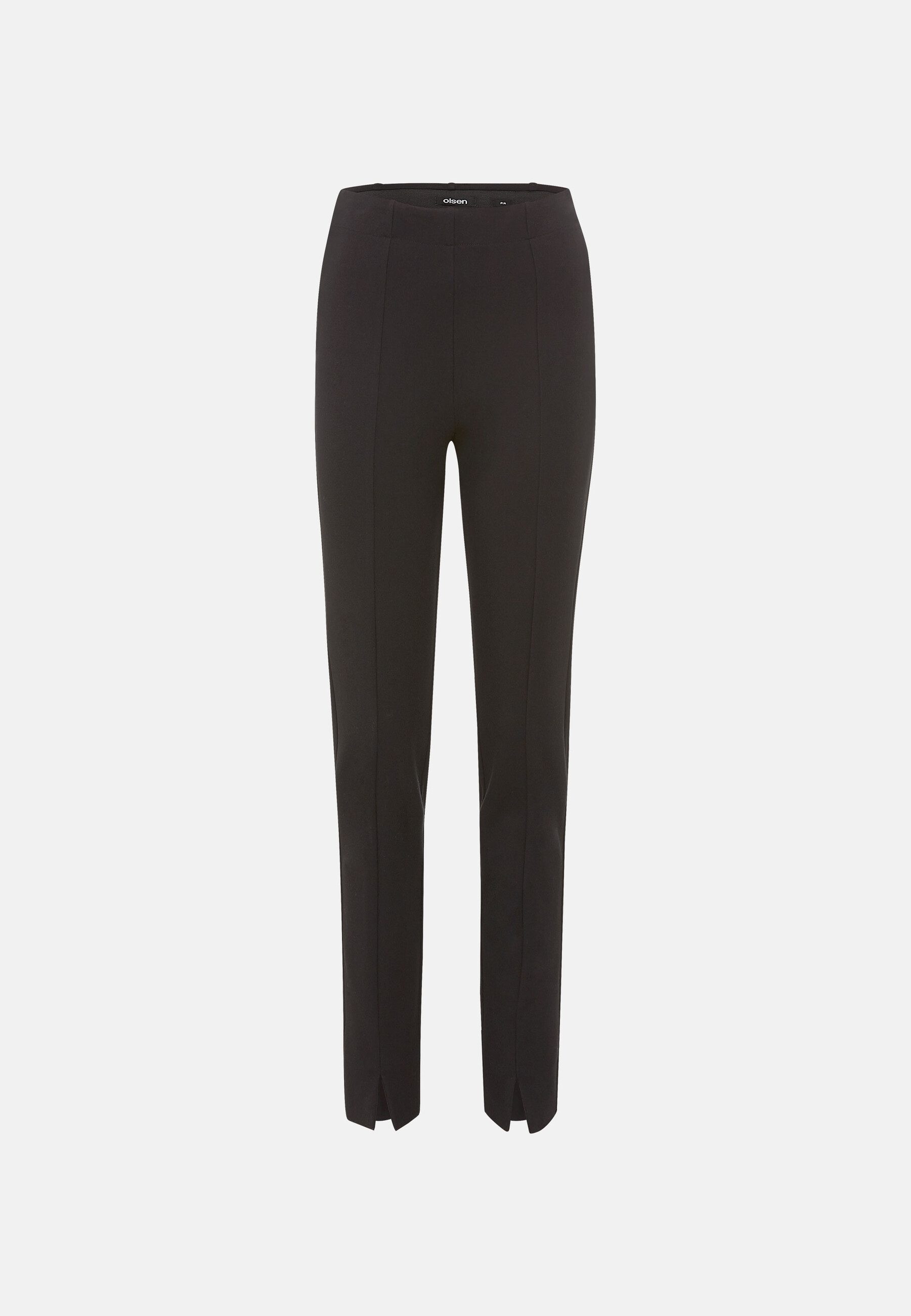 Olsen Stoffhose Hose mit Ziernaht und Schlitzen in der vorderen Mitte