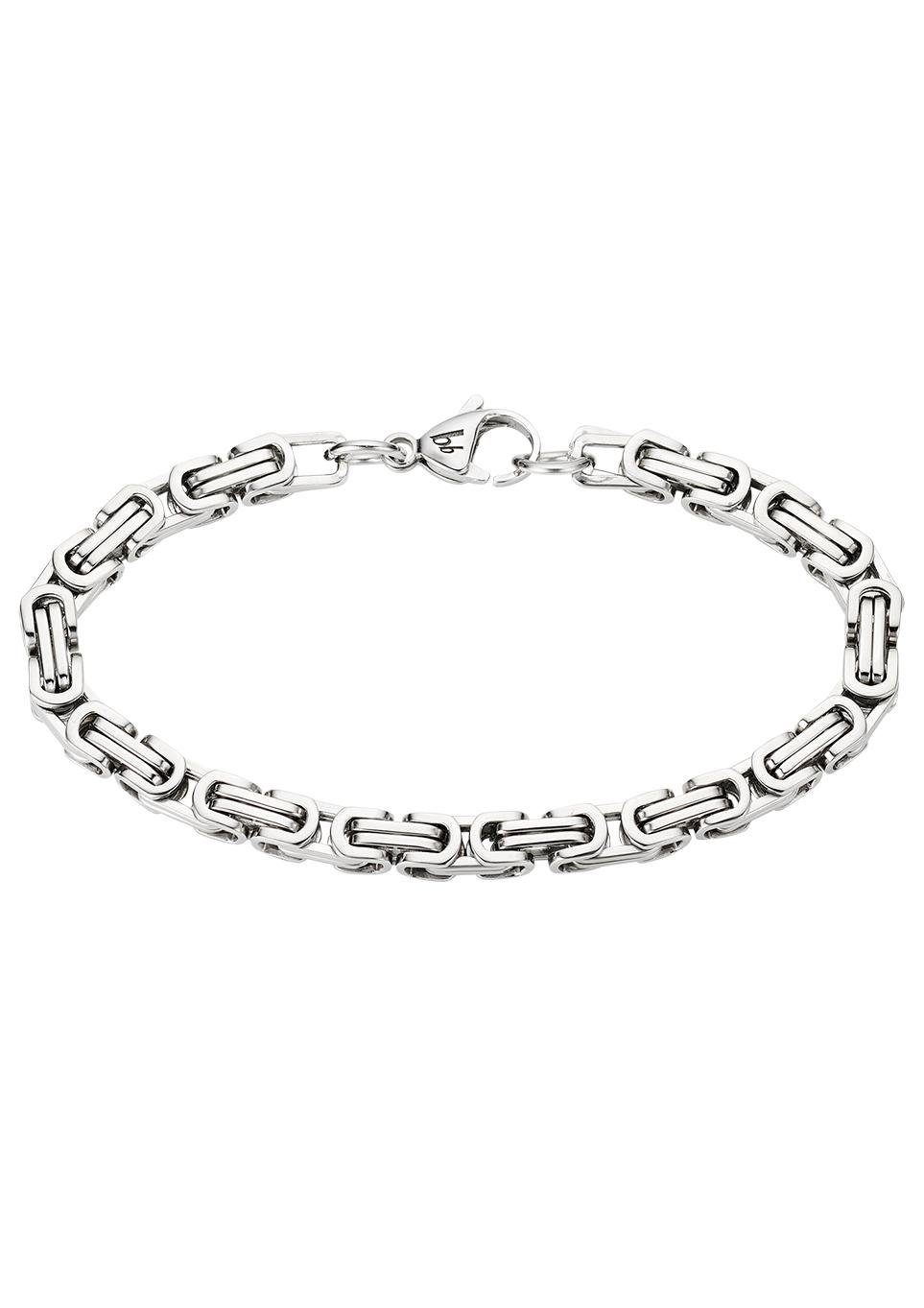 Bruno Banani Edelstahlarmband Schmuck Geschenk Armkette Königskette 4-Kant-Optik Silber
