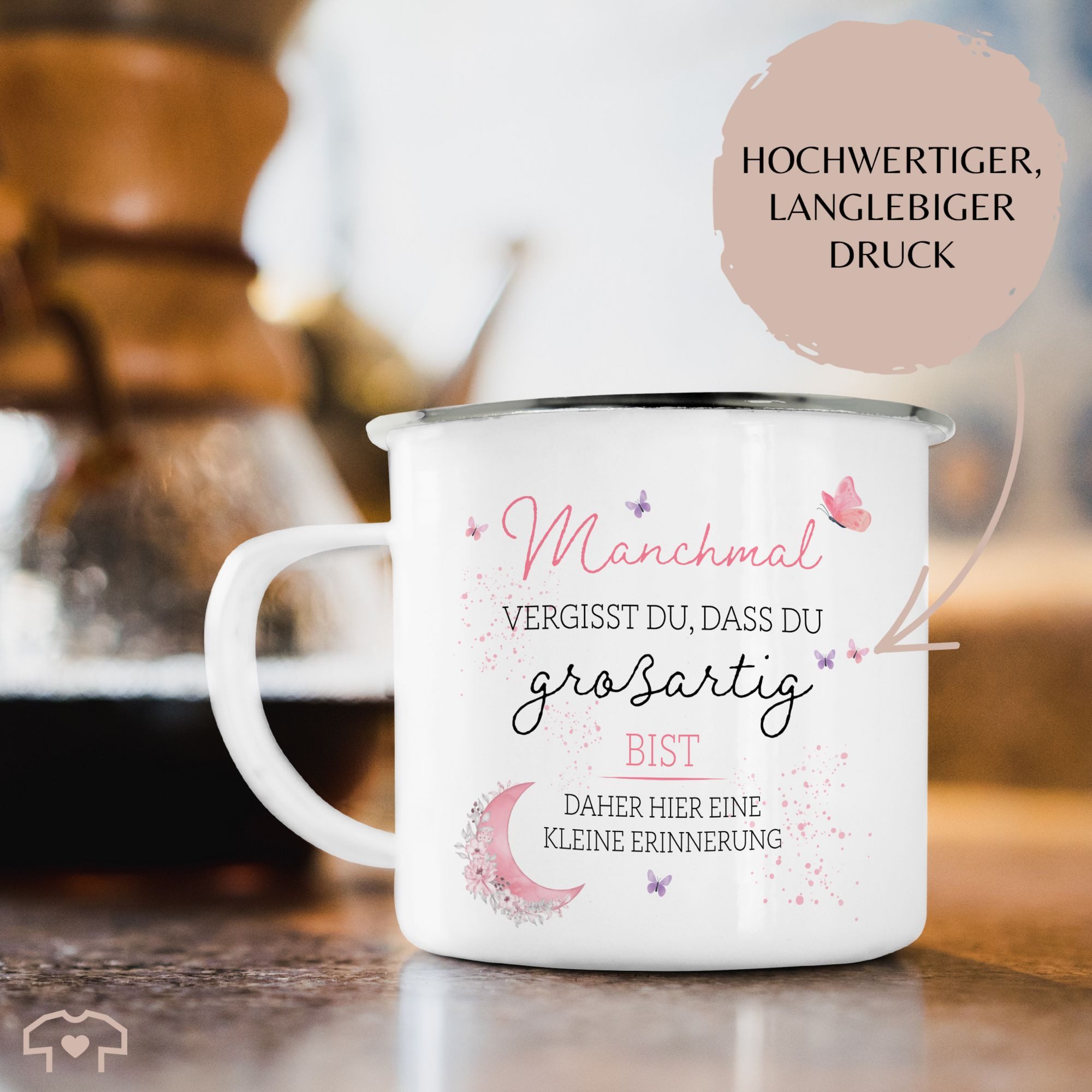 Shirtracer Becher Manchmal vergisst du dass du großartig bist, Geschenke für Frauen, G, 1-tlg., Stahlblech, Statement