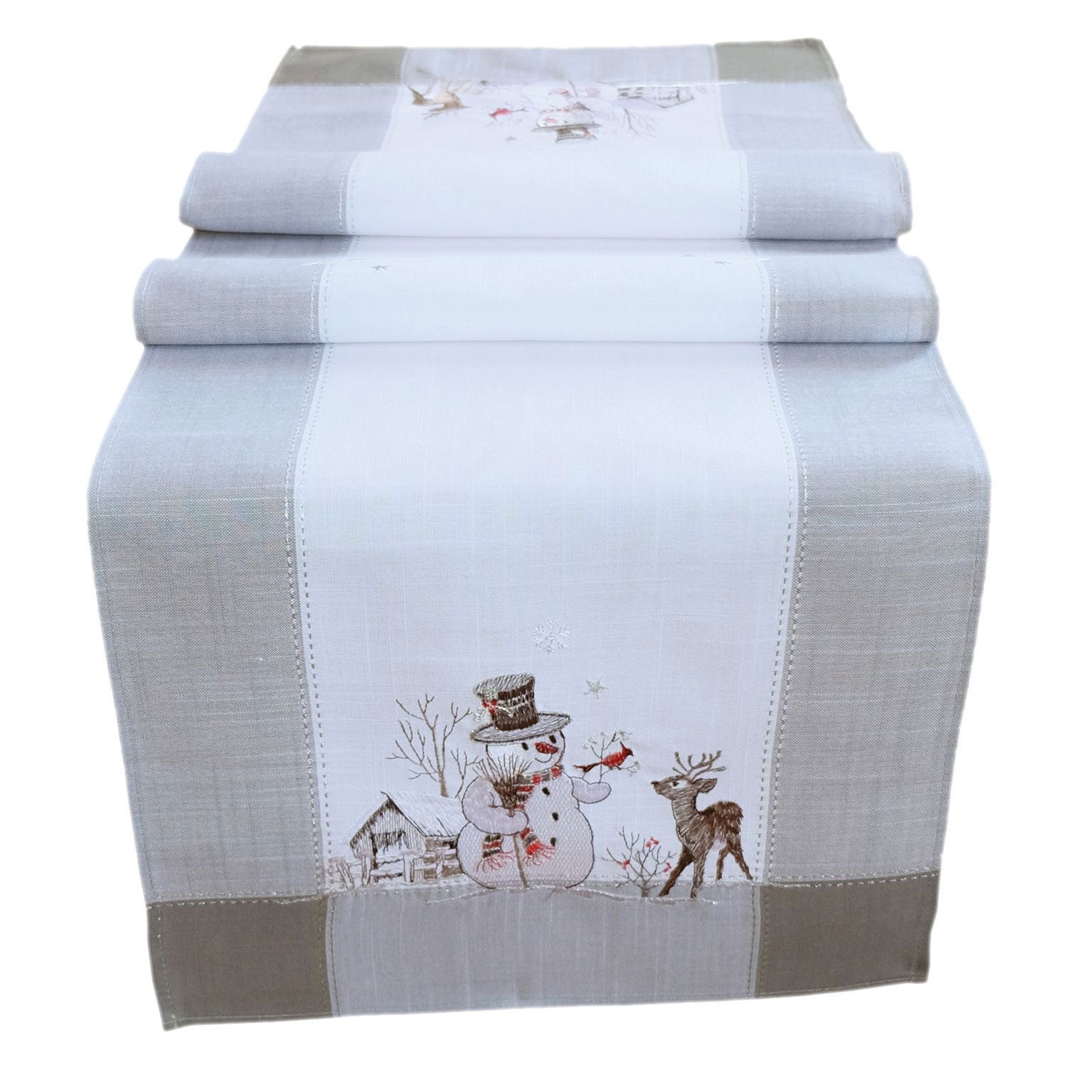 texpot Tischdecke Tischläufer Stickerei Schneemann Weihnachten Winter (1-tl günstig online kaufen