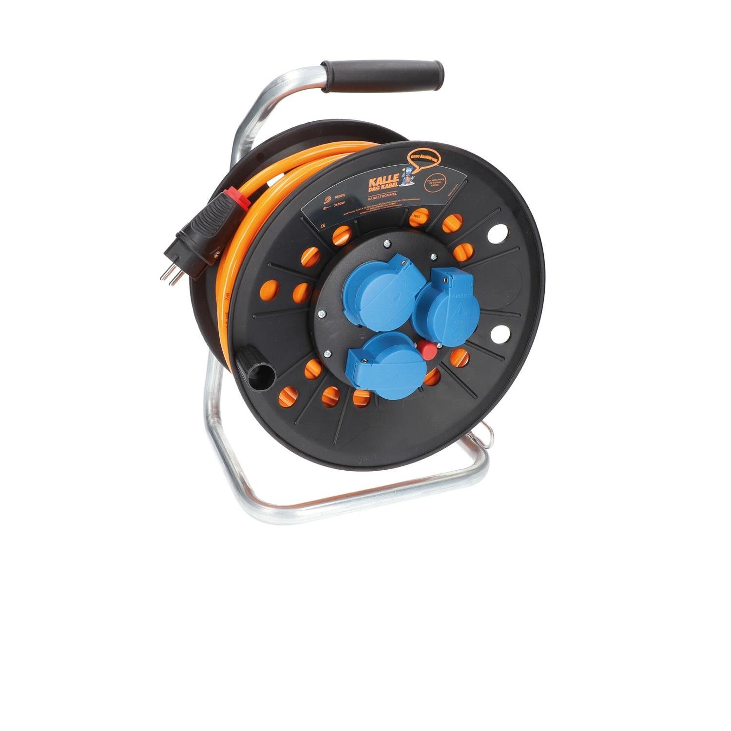 KALLE DAS KABEL Kalle Kabeltrommel Schuko 2,5 mm² Extreme Signal Orange IP4 günstig online kaufen