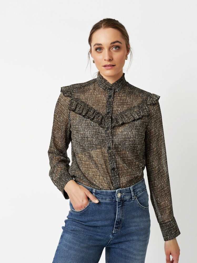 TONI Klassische Bluse Cleo mit Rüschen und feinem Muster