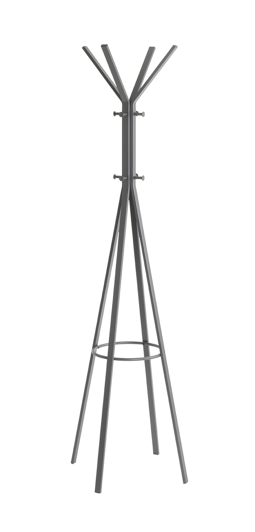HAKU Garderobenständer 8 Haken, in grau, Metall - 175x54cm (HxD)
