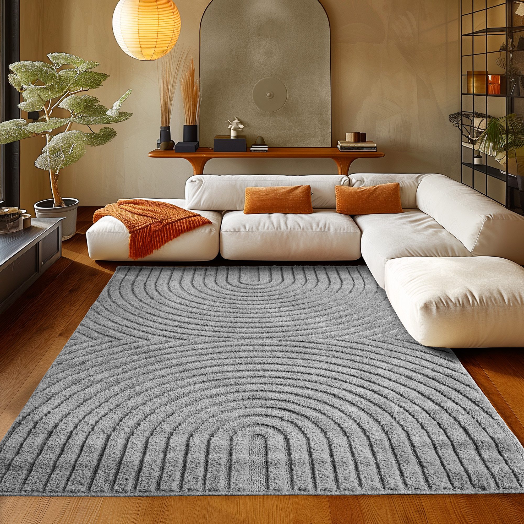 Teppium Hochflor-Teppich Boho-Design, Rechteckig, Höhe: 20 mm, Teppich Wohnzimmer Boho Design 3D Optik Skandinavische Stil