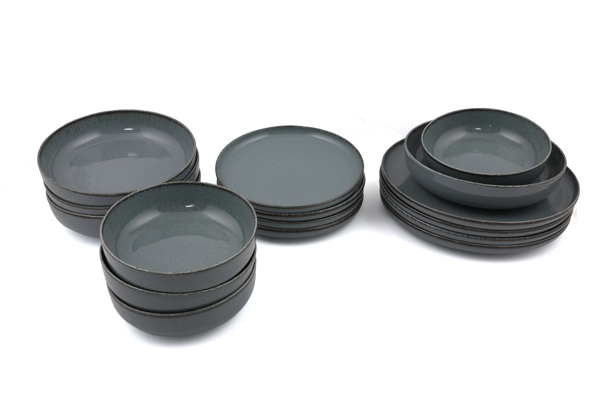 Hermia Concept Geschirr-Set Kütahya Porselen (16-tlg), 4 Personen, Porzellan, 4 Unterteller, 4 Speiseteller, 4 Dessertteller,4 Schalen