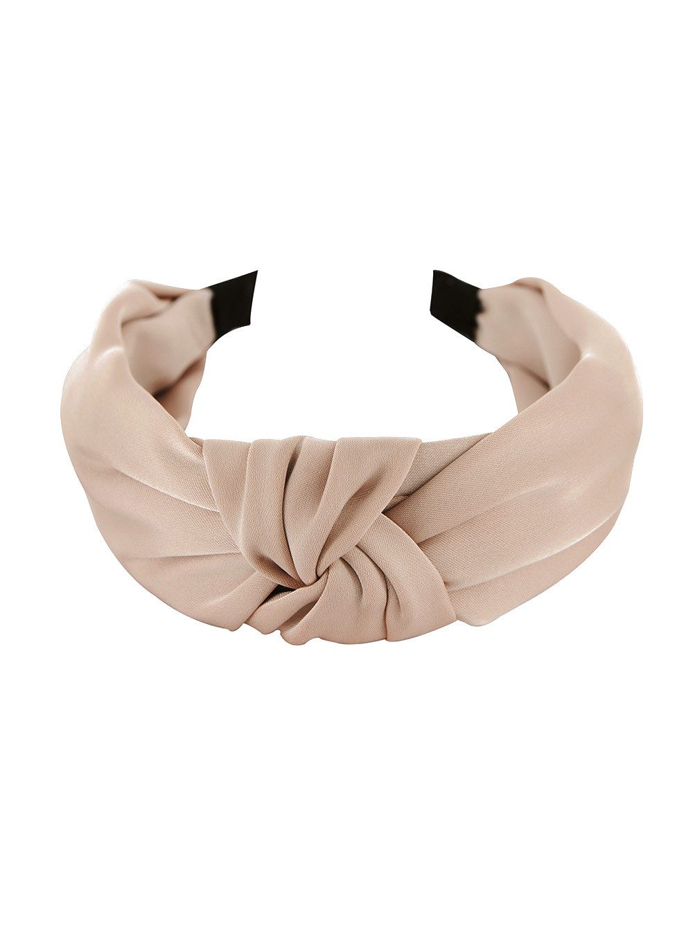 axy Haarreif Breiter Haarreif mit Knoten und Satin bezogen, Vintage Damen Haareifen Haarband