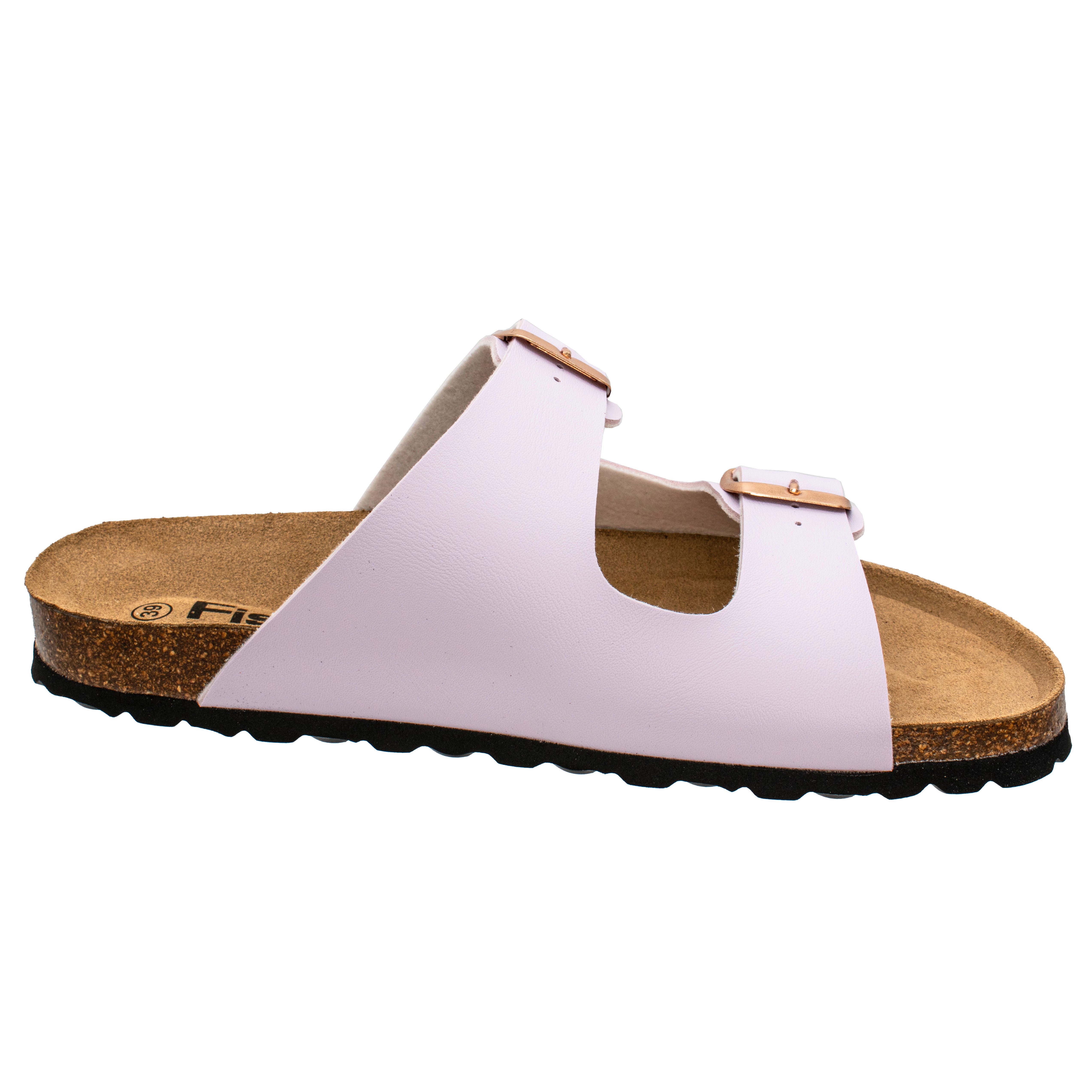 Fischer-Markenschuh Ella Pantolette aus Vegano, mit Fleecefutter, ergonomisch geformtes Lederfußbett