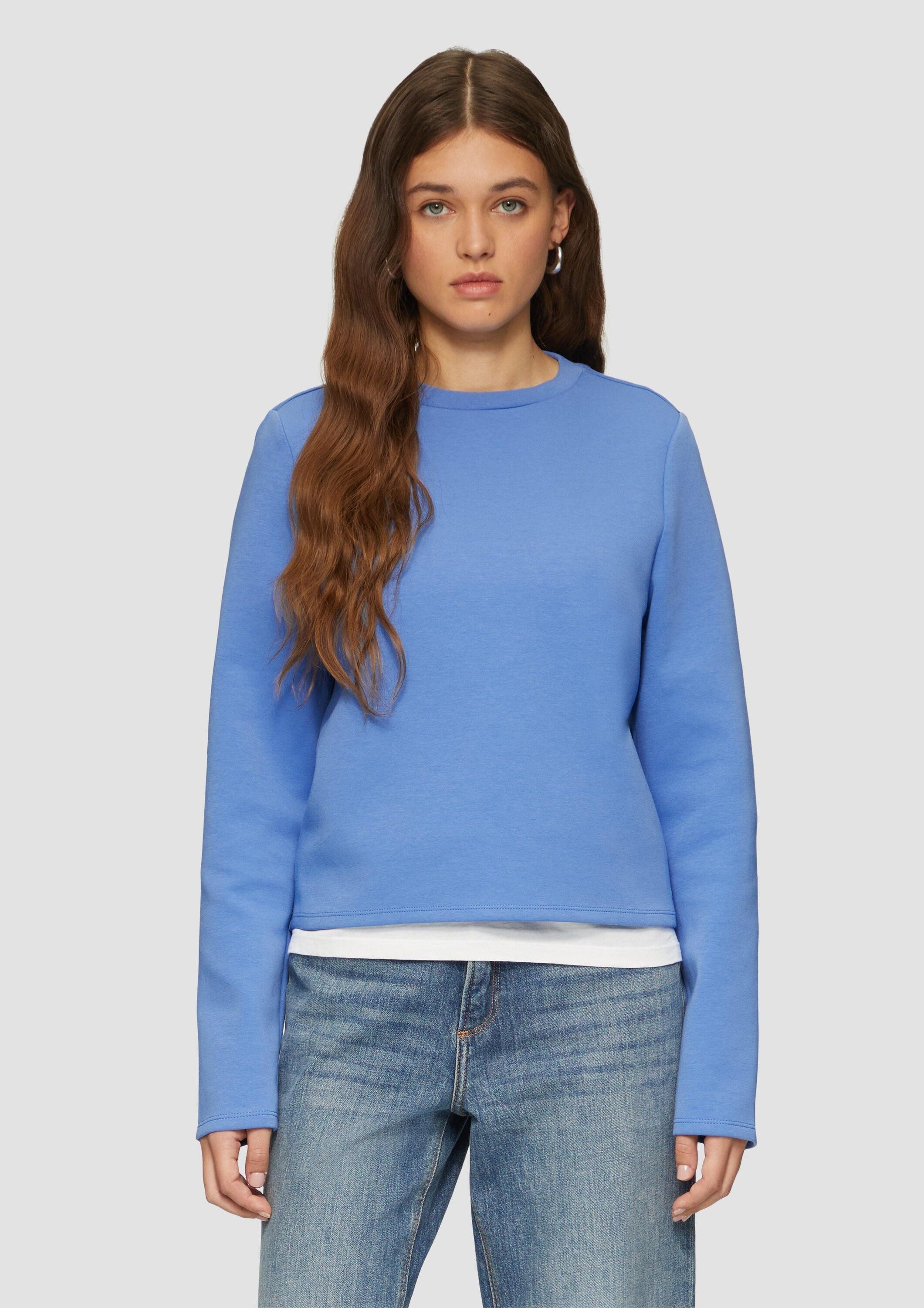 QS Sweatshirt Sweatshirt Verkürztes Sweatshirt aus Interlockjersey günstig online kaufen